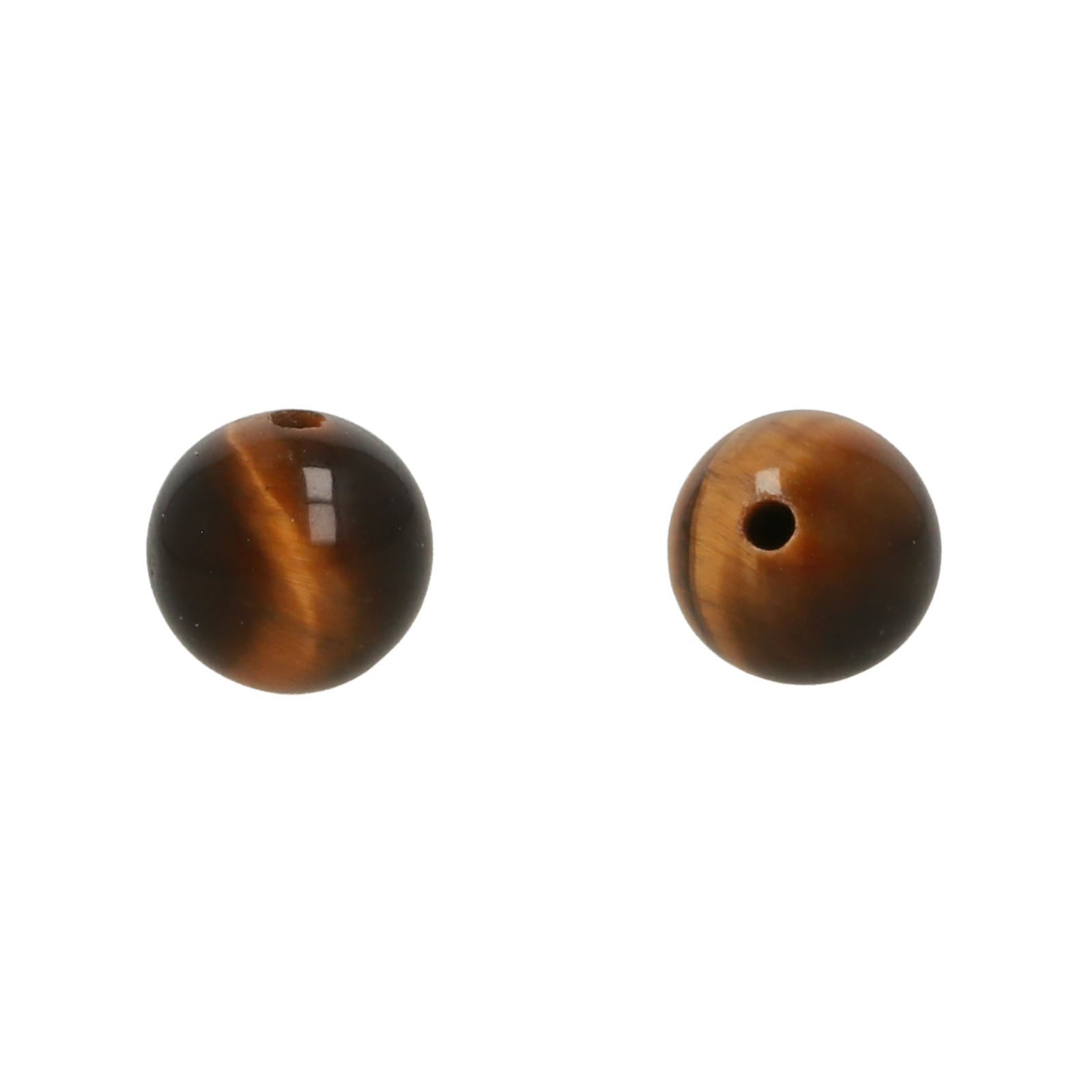 brown tiger eye half-drilled smooth round 6mm | 6pc