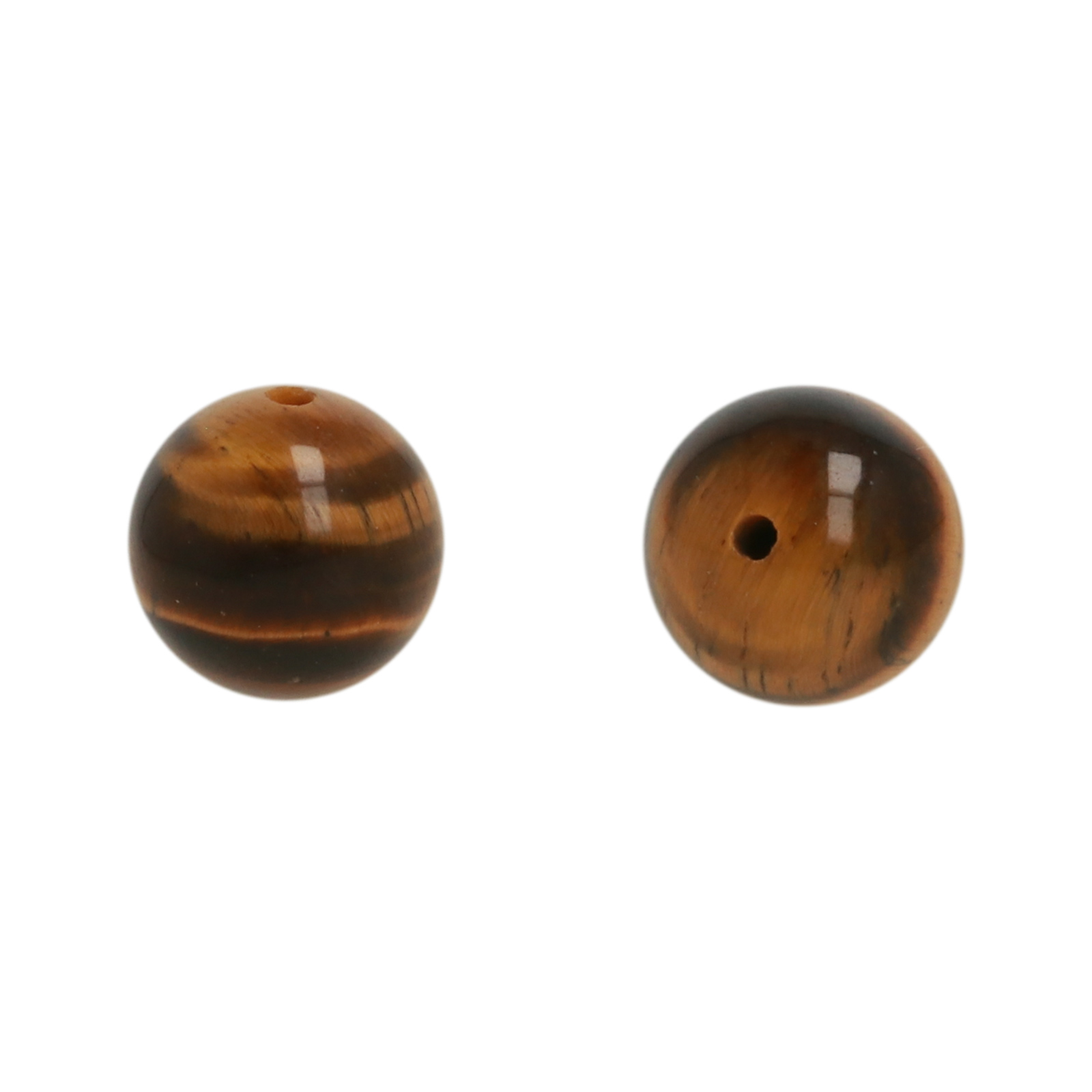 brown tiger eye half-drilled smooth round 8mm | 4pc