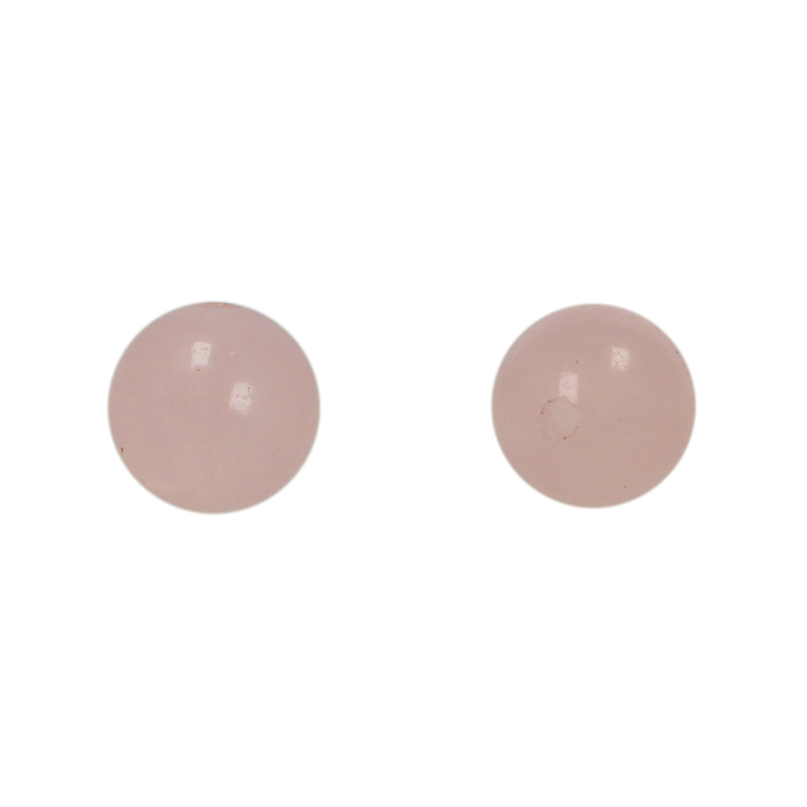 rose quartz half-drilled smooth round 6mm | 6pc