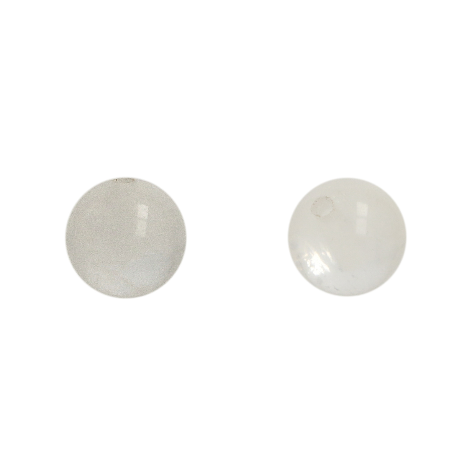 rock crystal half-drilled smooth round 6mm | 6pc