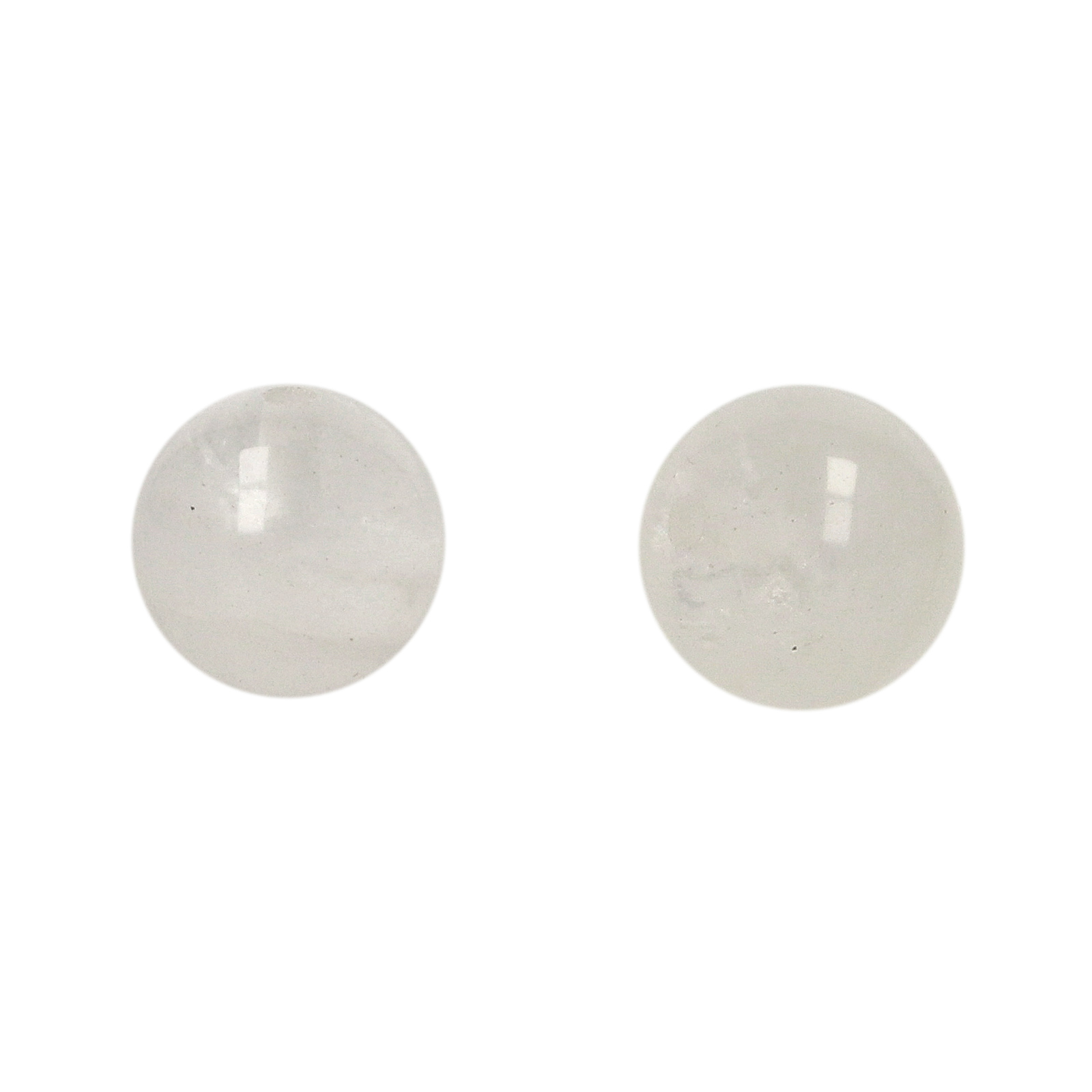 rock crystal half-drilled smooth round 8mm | 4pc