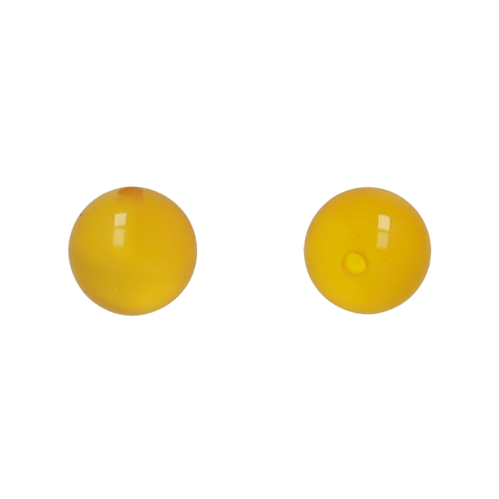 yellow agate half-drilled smooth round 6mm | 6pc