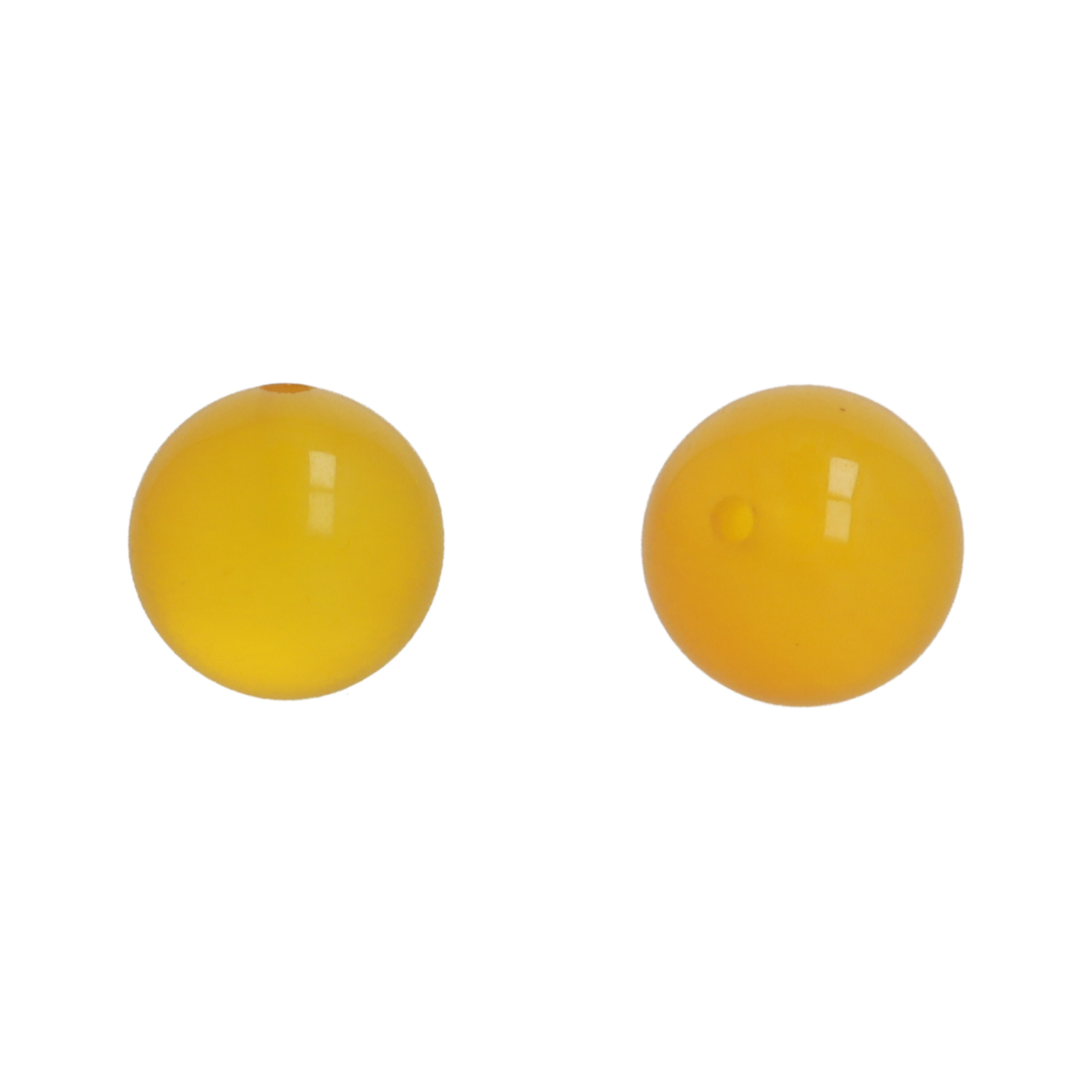 yellow agate half-drilled smooth round 8mm | 4pc