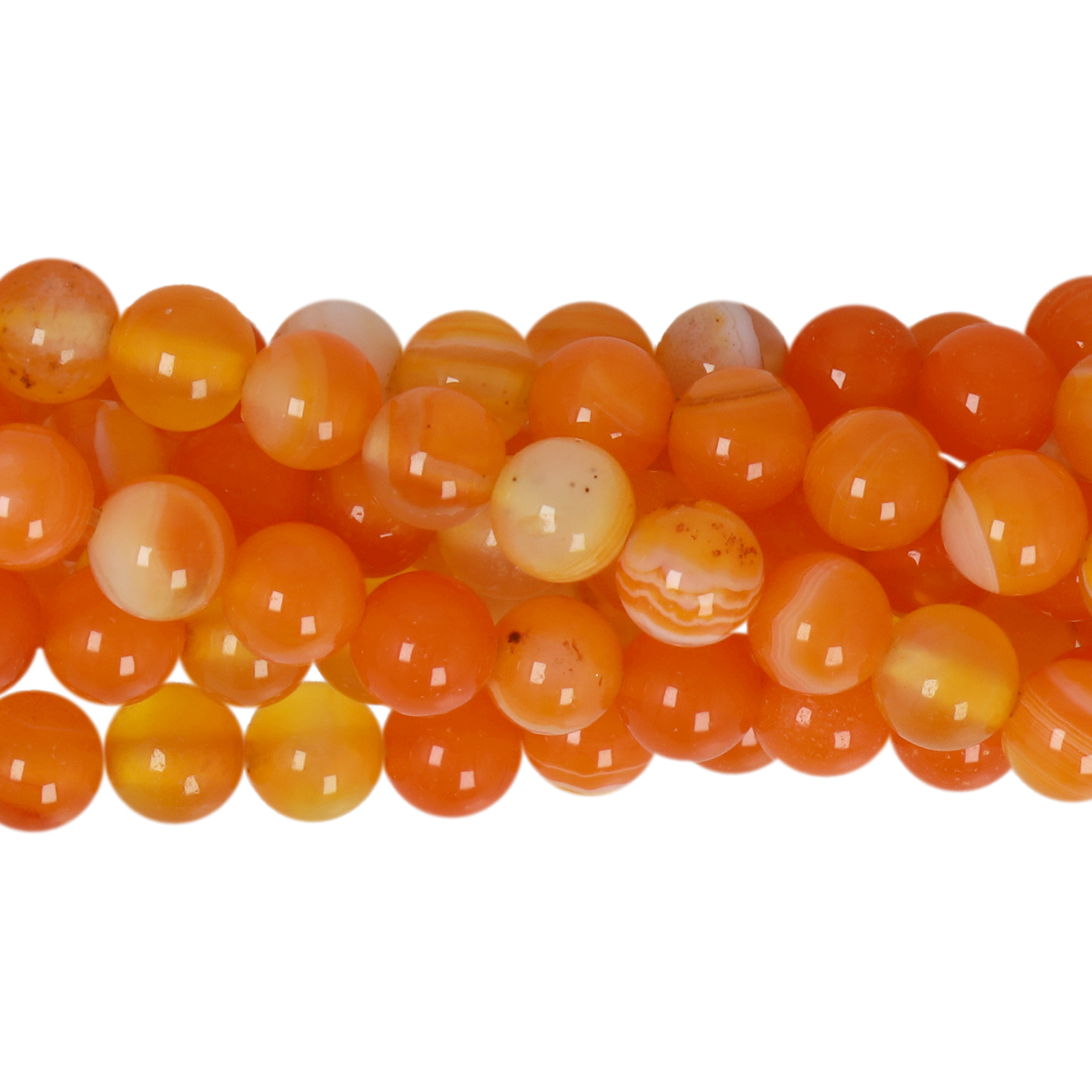 dyed lace agate orange smooth round 6mm | 15/16-inch strand