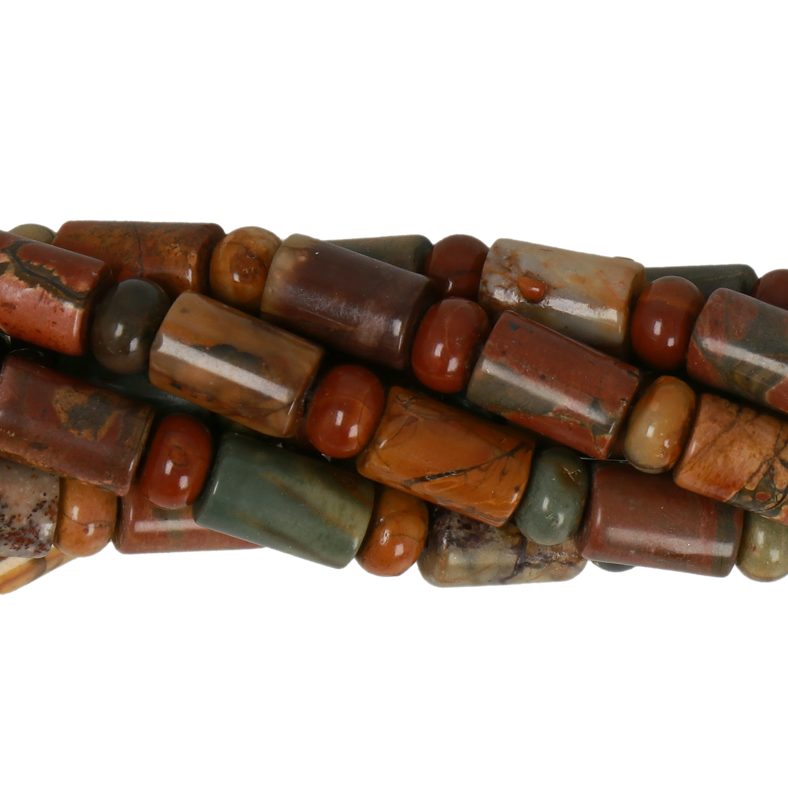 picasso jasper smooth tube 9x6mm and roundelle 6x4mm | 15/16-inch strand