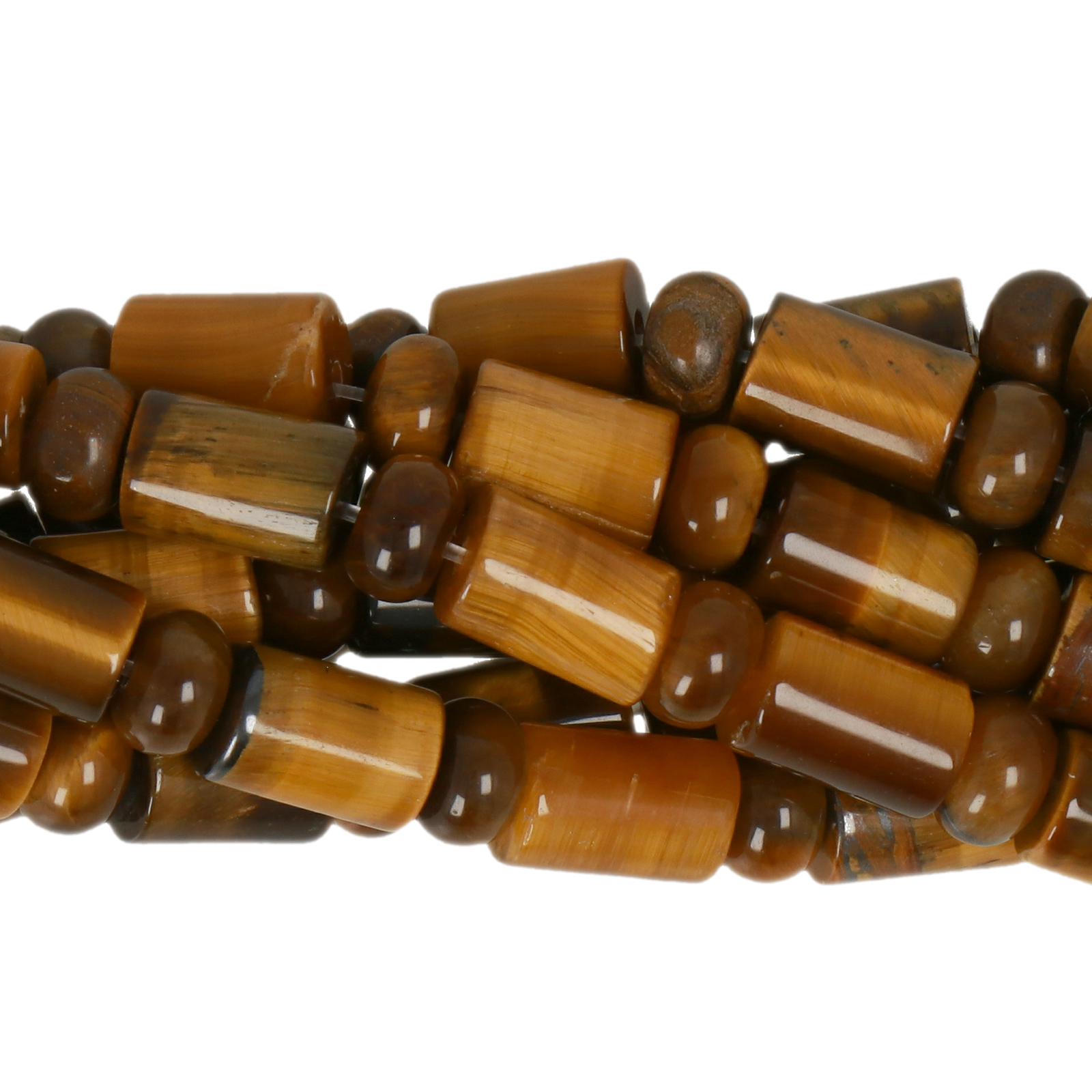 brown tiger eye smooth tube 9x6mm and roundelle 6x4mm | 15/16-inch strand