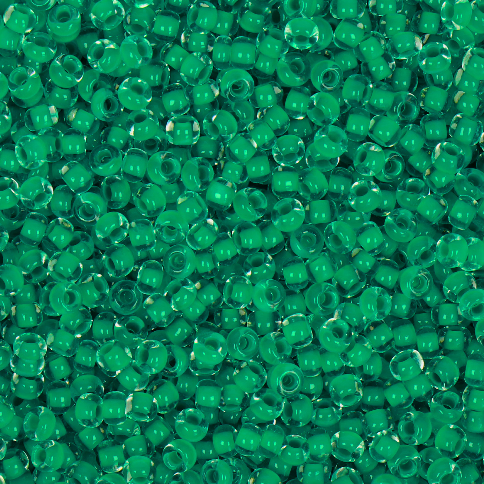 sattperlen preciosa rocailles 8/0 terra intensive sea green lined | 20gr