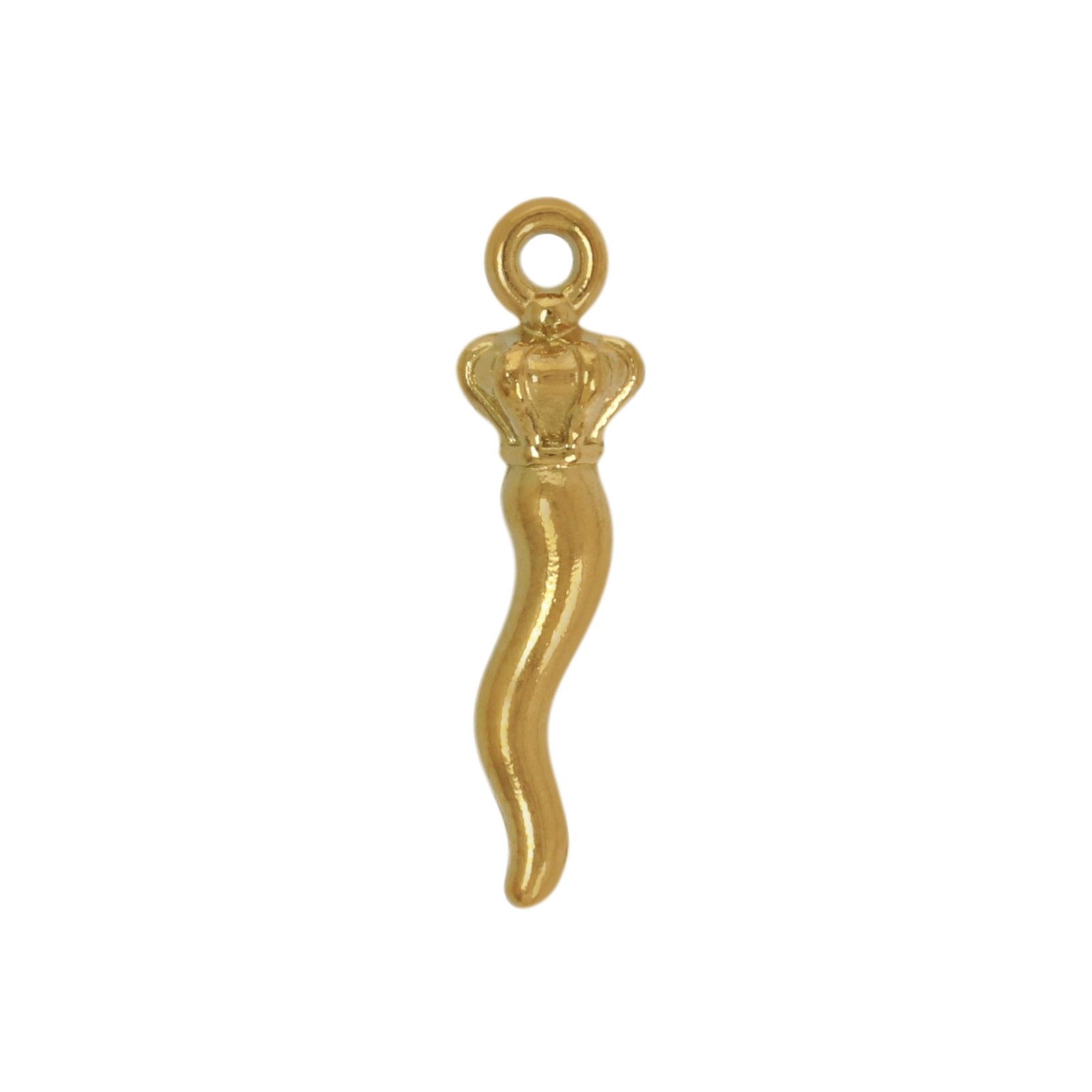 gold plated stainless steel lucky horn charm 20mm | 2pc