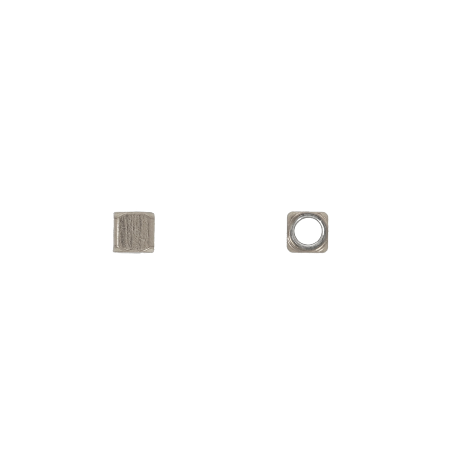 stainless steel smooth cube bead 2,5mm - hole 1,5mm | 50pc