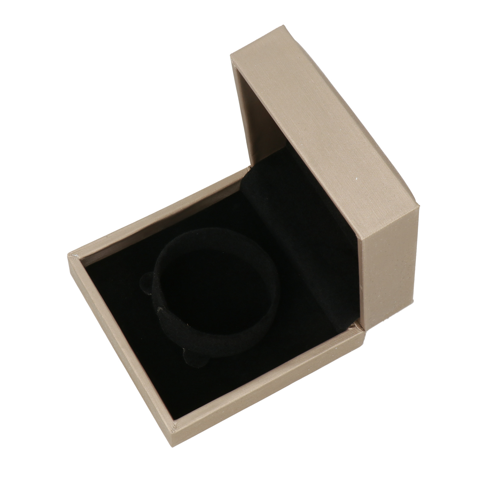 champagne pu leather bangle boxes black velvet inner - 9cm | 6pc