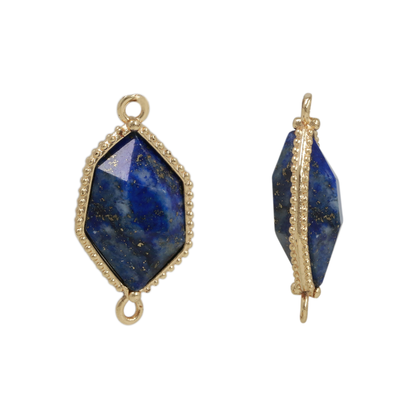 precious zwischenteil lapislazuli dyed vergoldet sechskant 16x10mm | 1st