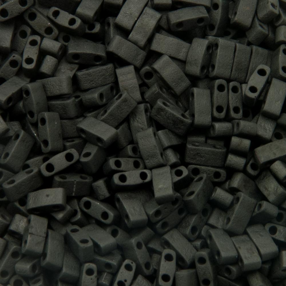 miyuki half tila beads - matte black 5x2,3mm | 5gr