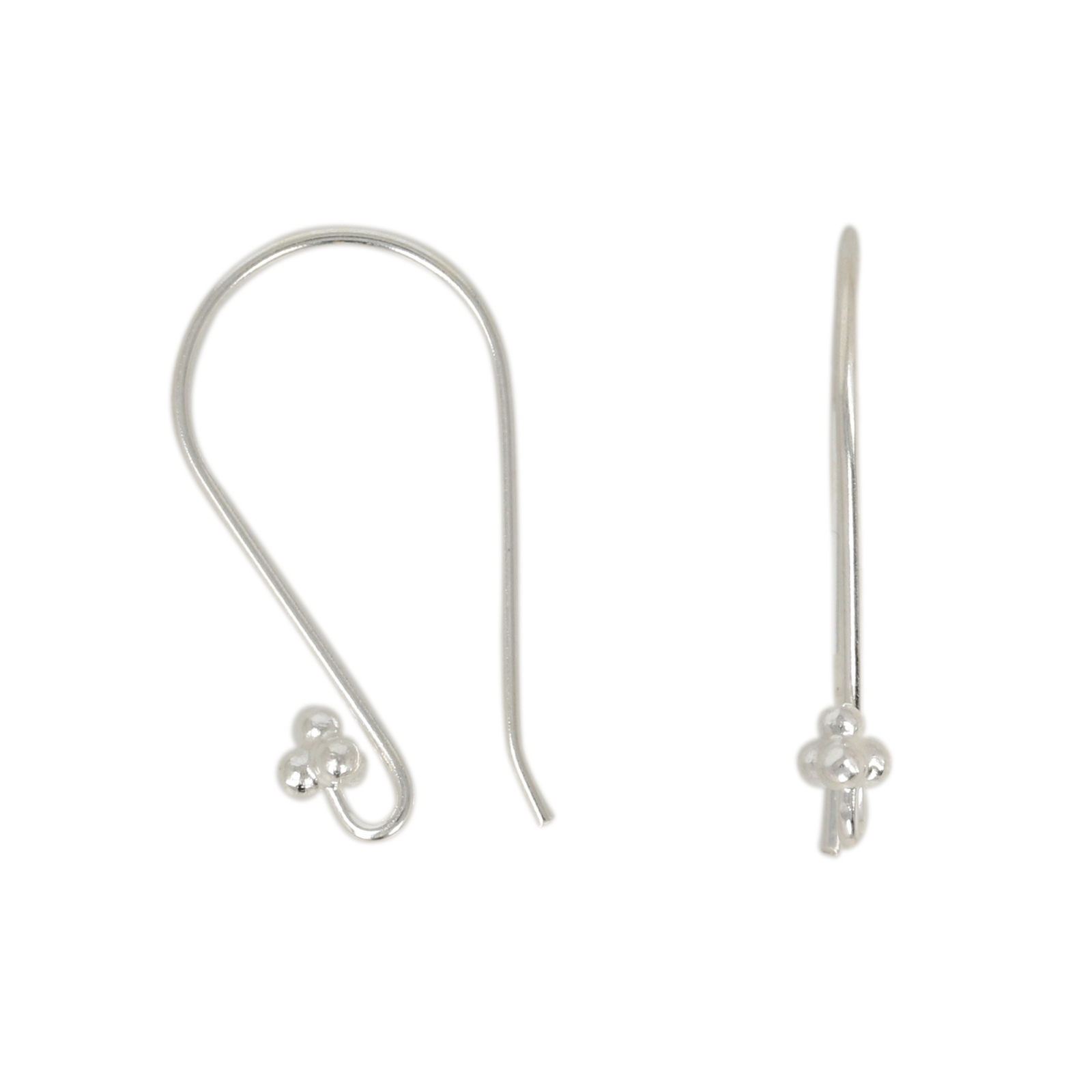 sterling silver granulation french earwire 20mm | 2pc