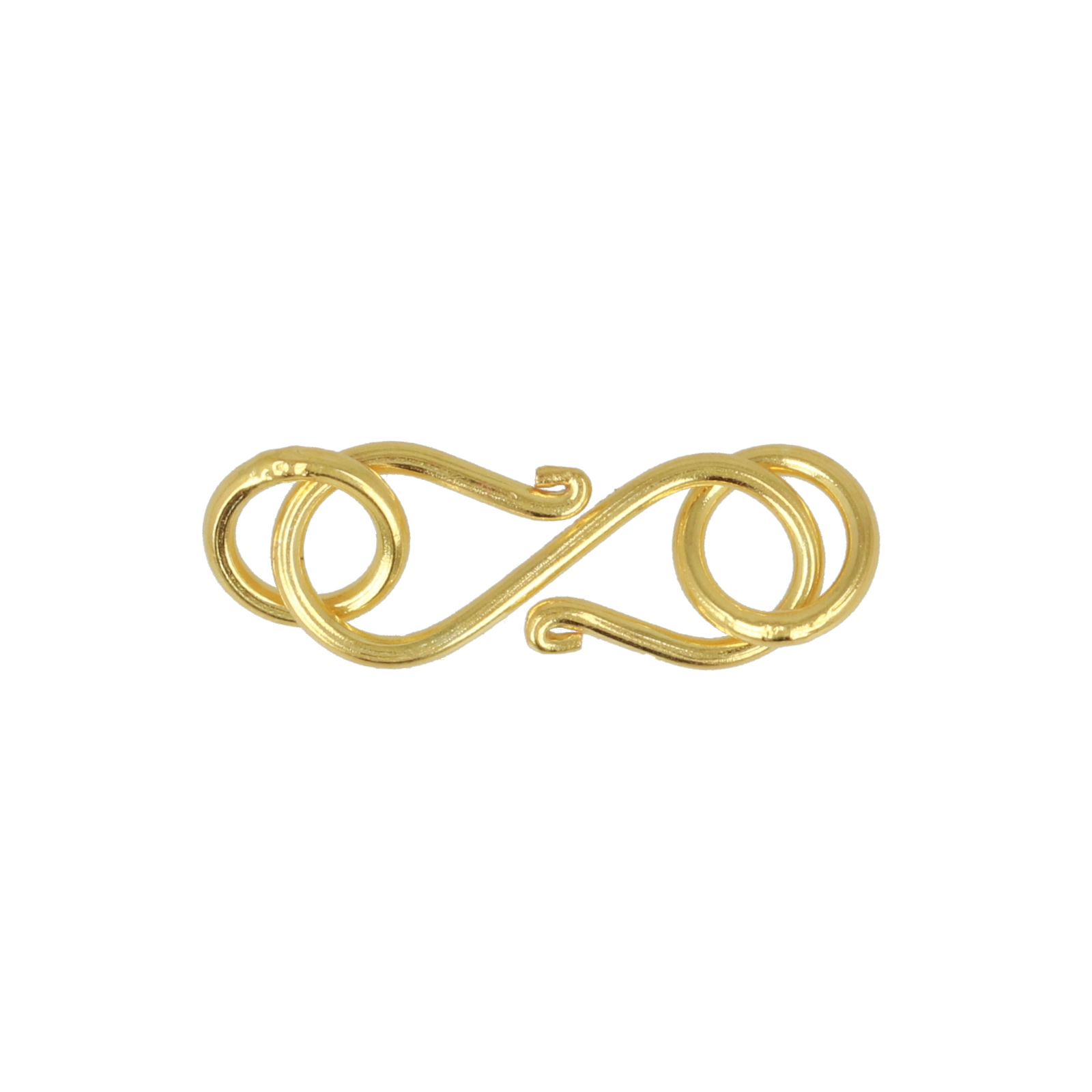 gold plated sterling silver s-hook 16mm | 1pc