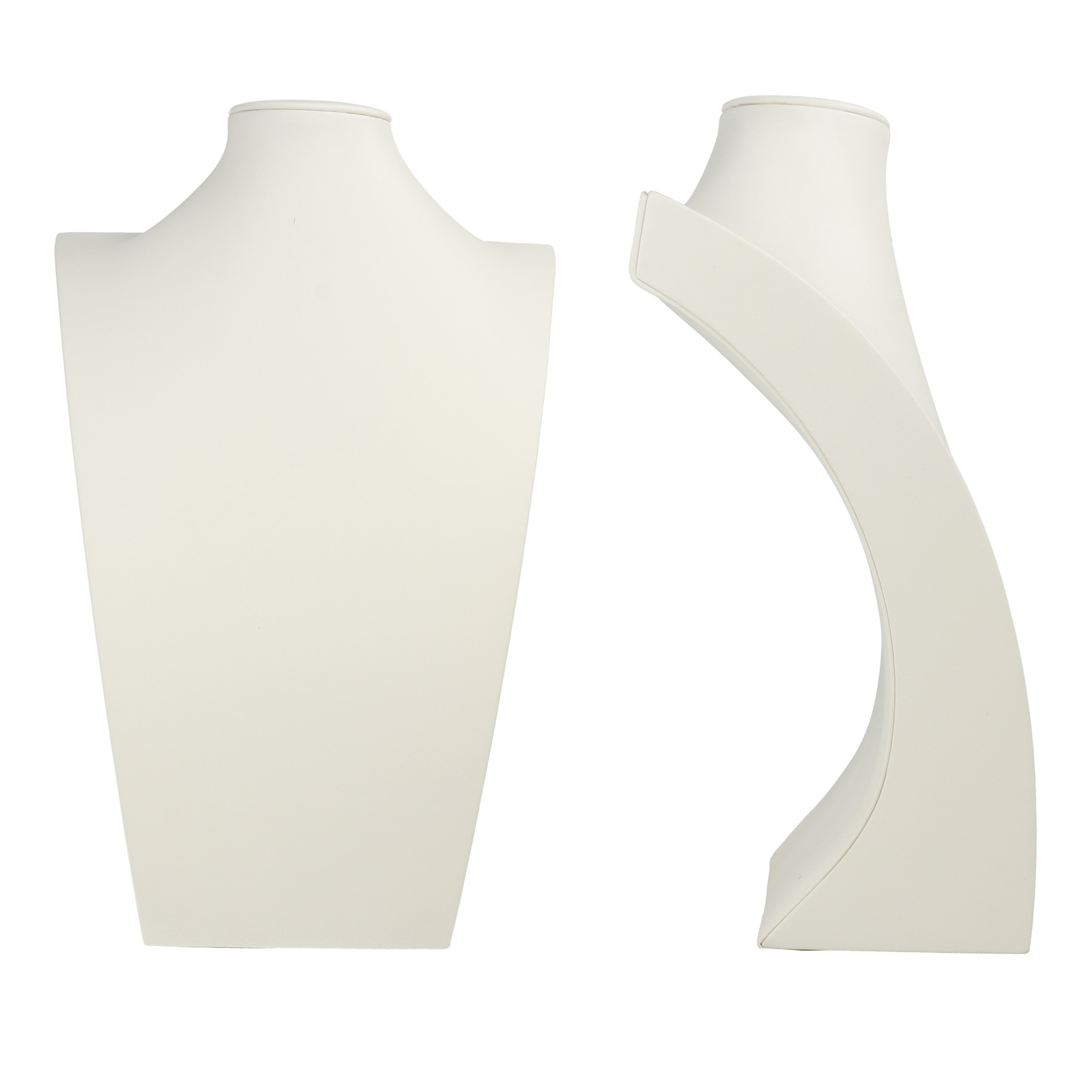 necklace display - white pu leather bust - 30cm | 1pc