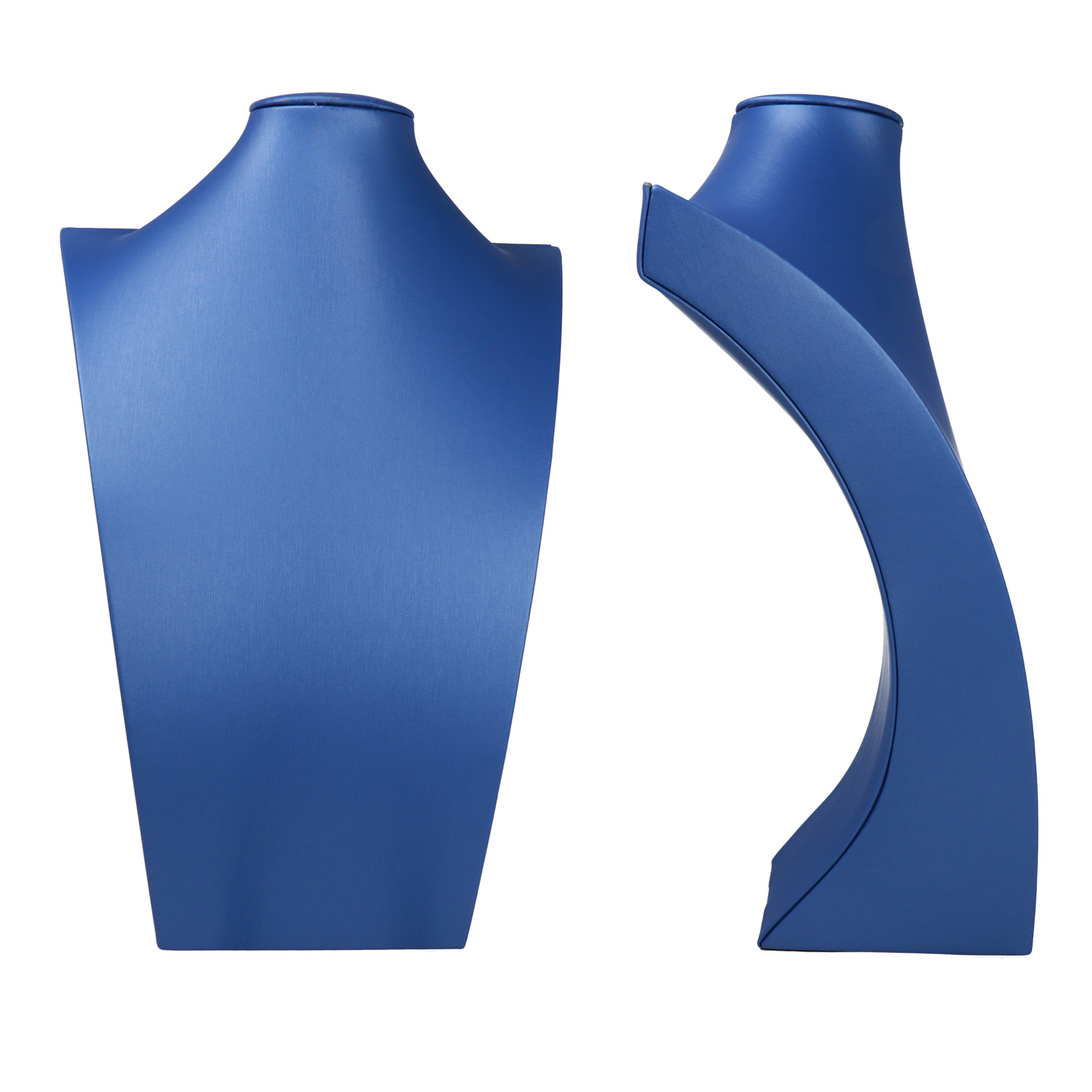 necklace display - blue pu leather bust - 30cm | 1pc