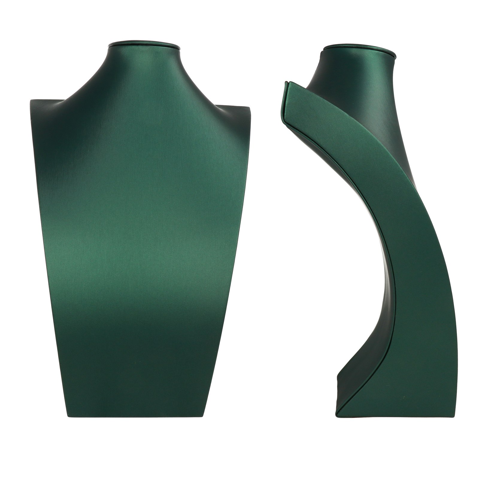 necklace display - green pu leather bust - 30cm | 1pc