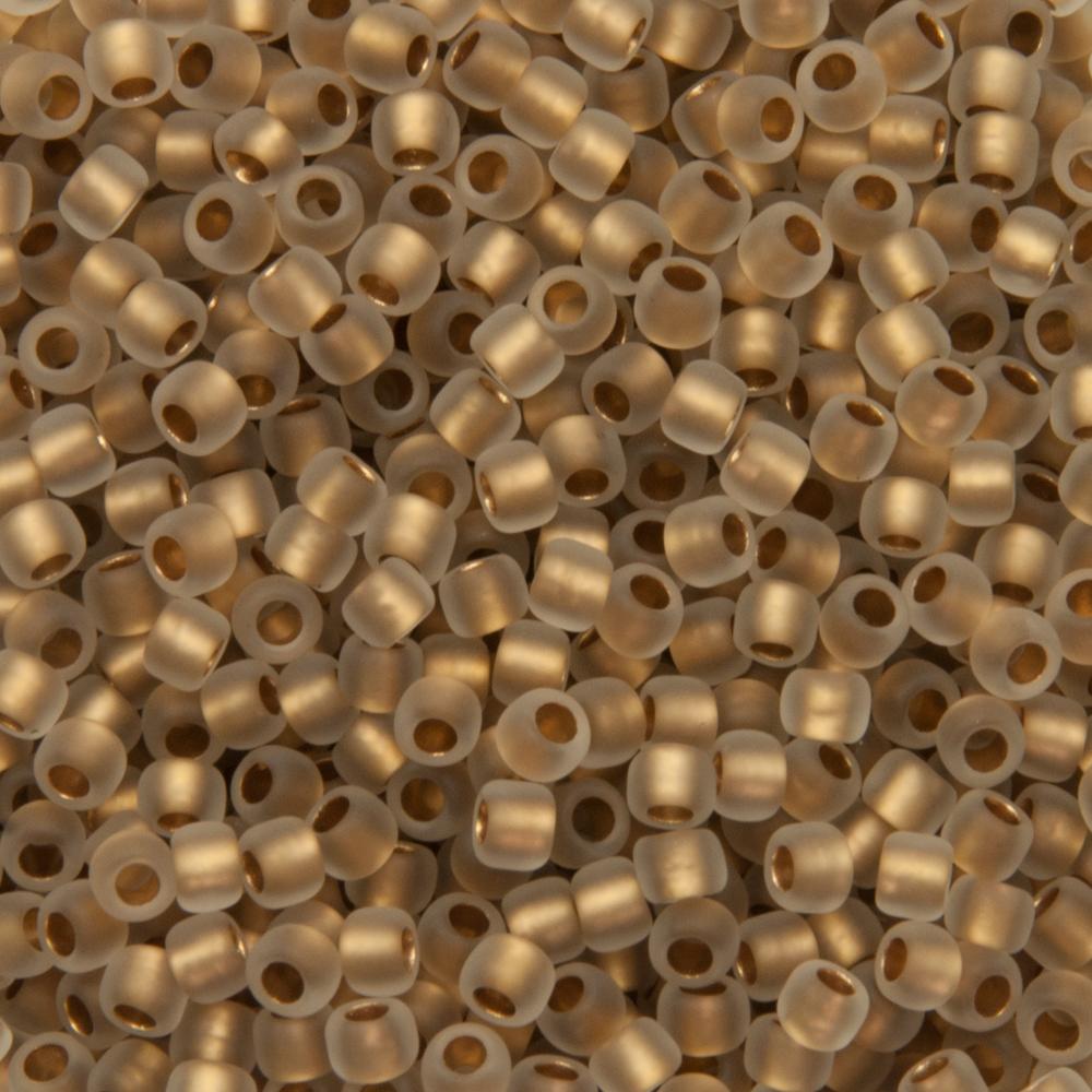 saatperlen toho 8/0 gold lined frosted crystal (989f) | 10gr
