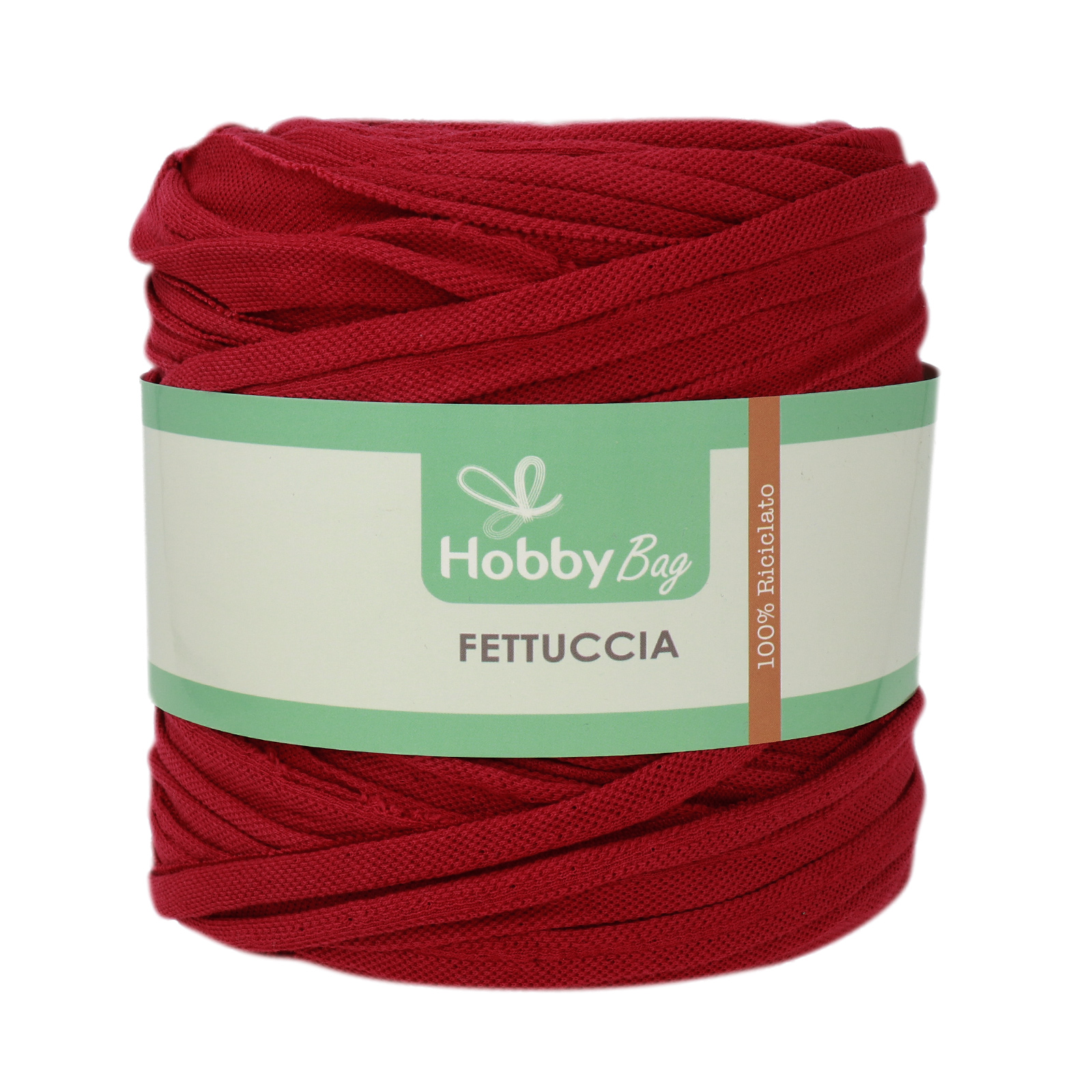 hobbybag t-shirt yarn fettuccia - rot textur - 600-800gr (110-130mt) | 1st