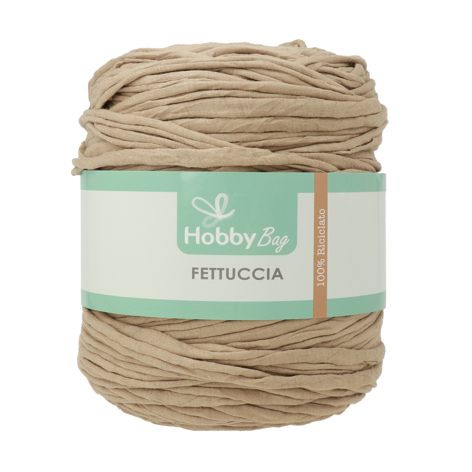 hobbybag t-shirt yarn fettuccia - cappuccino - 500-800gr (110-130mt) | 1pc