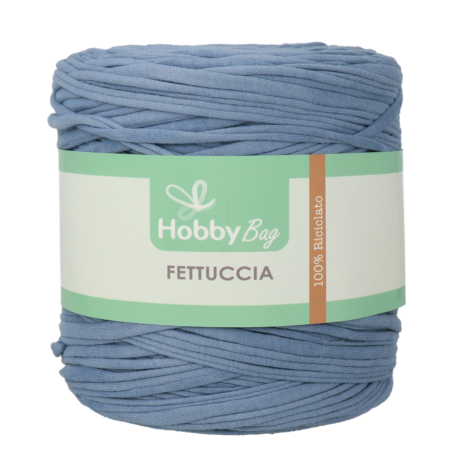 hobbybag t-shirt yarn fettuccia - macondo blue - 500-800gr (110-130mt) | 1pc