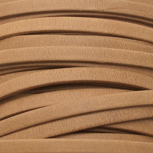 matte camel flat leather cord 5mm | 20cm