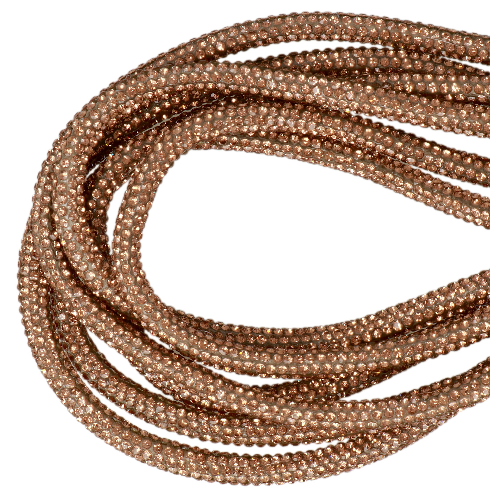 rhinestone cord for bags - rose gold 6mm - 30mt | 1pc