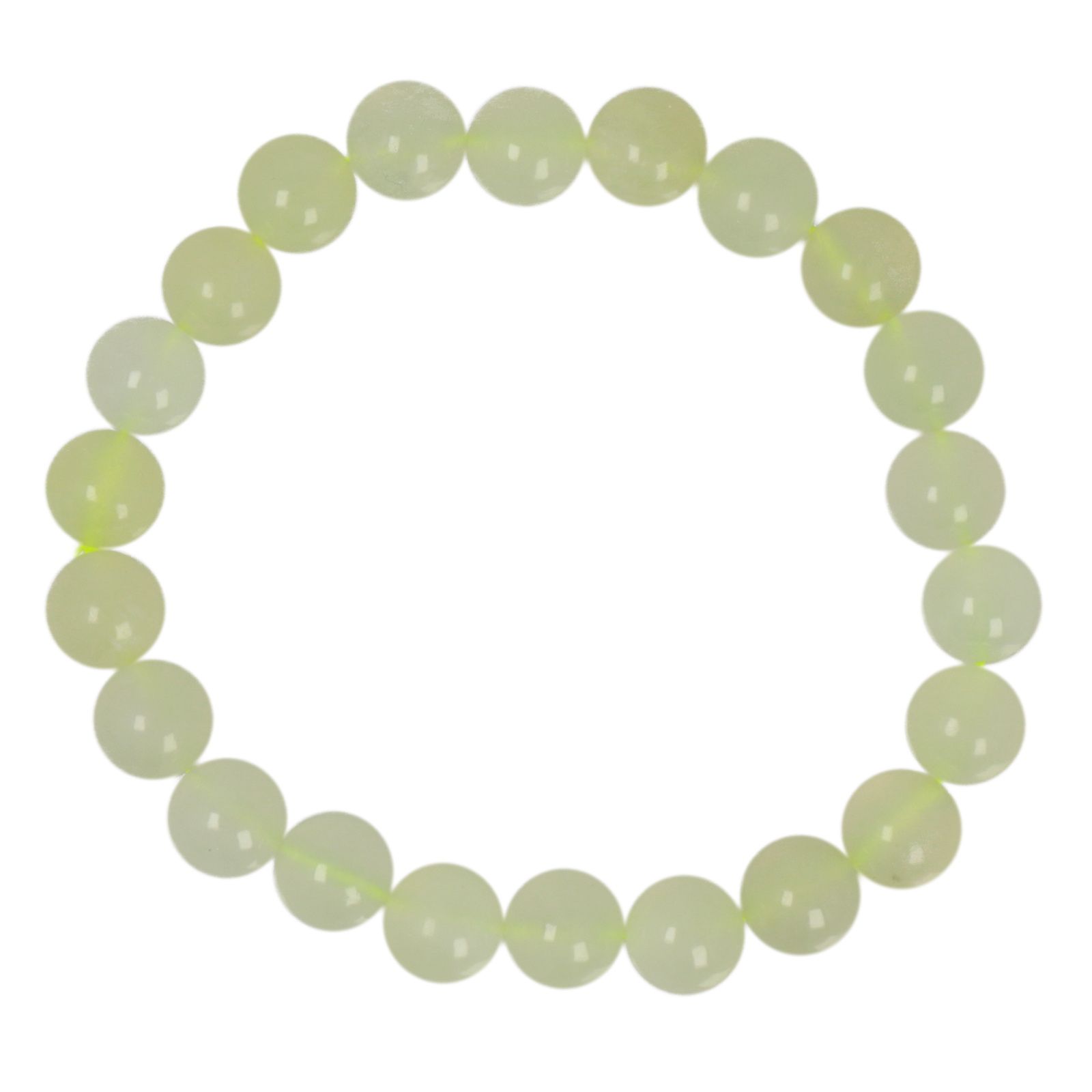 new jade elastic bracelets smooth round 8mm | 1pc