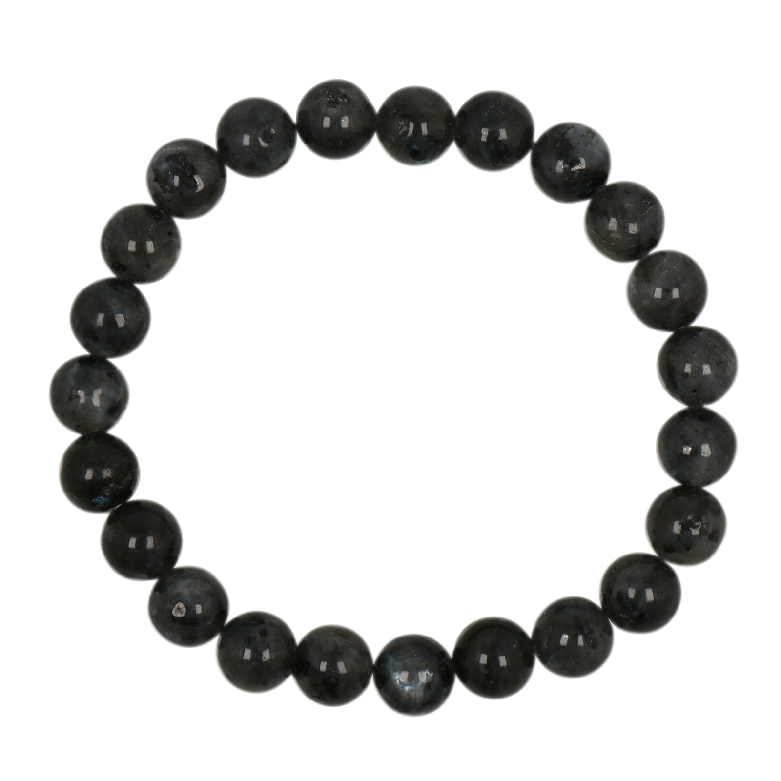 black labradorite elastic bracelets smooth round 8mm | 1pc