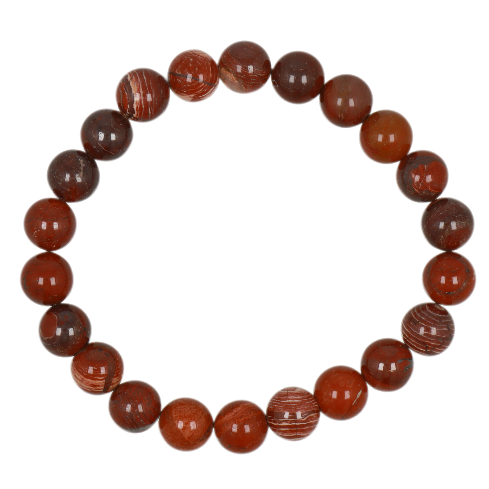 brecciated jasper elastic bracelets smooth round 8mm | 1pc