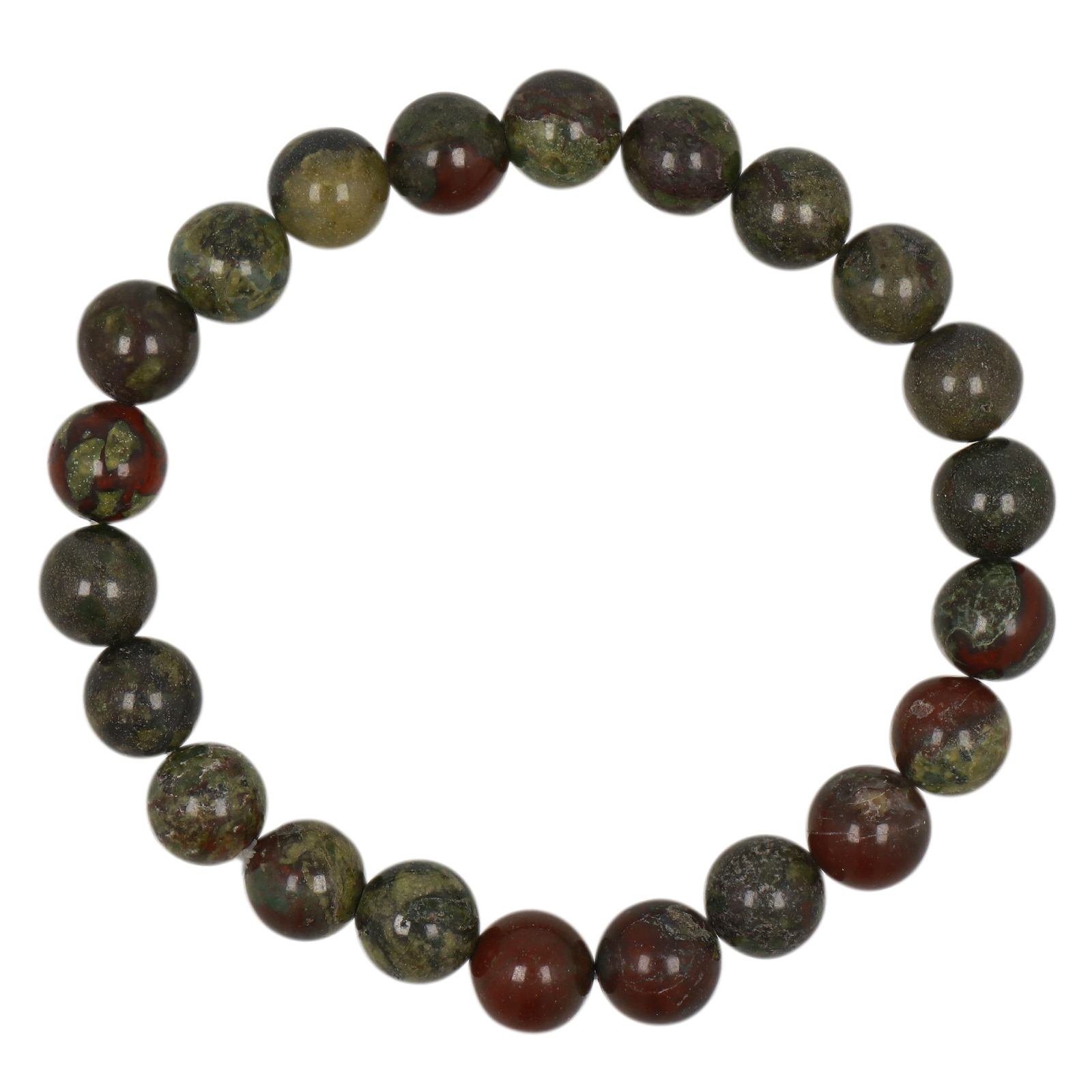 dragon blood jasper bracelets smooth round 8mm | 1pc