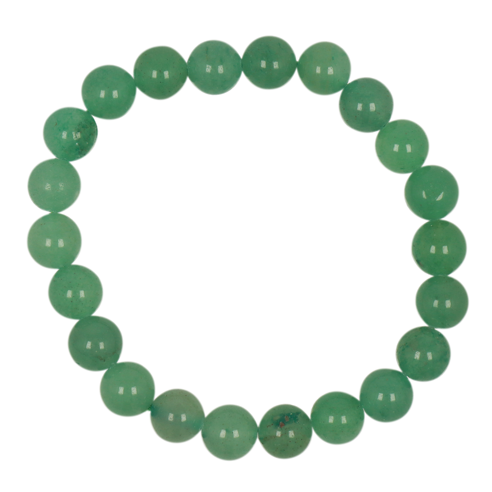 green aventurine elastic bracelets smooth round 8mm | 1pc