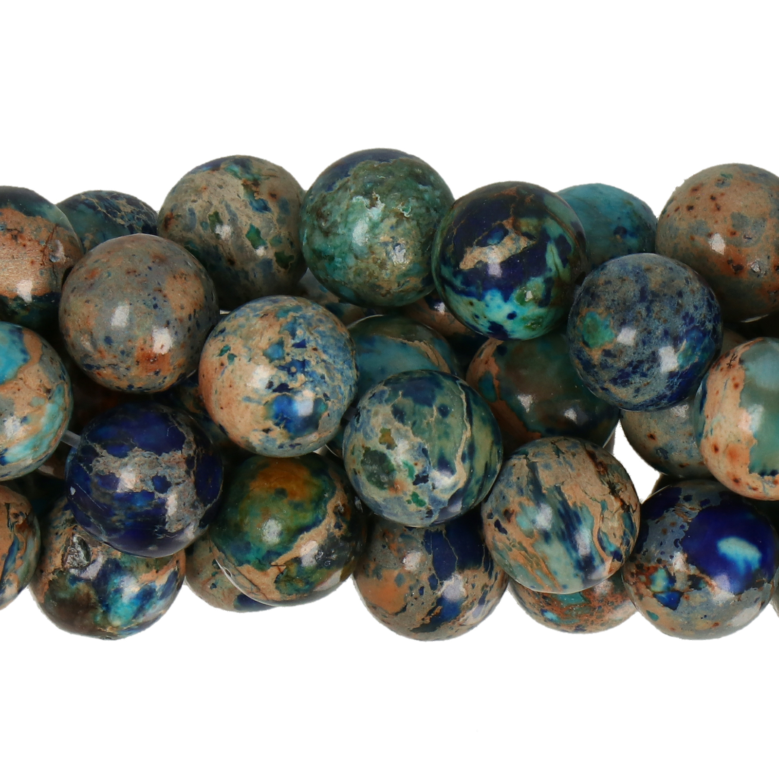 blue impression jasper smooth round 8mm | 10pc