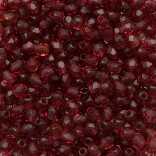 czech fire-polished round beads - mauve 3mm | 50pc