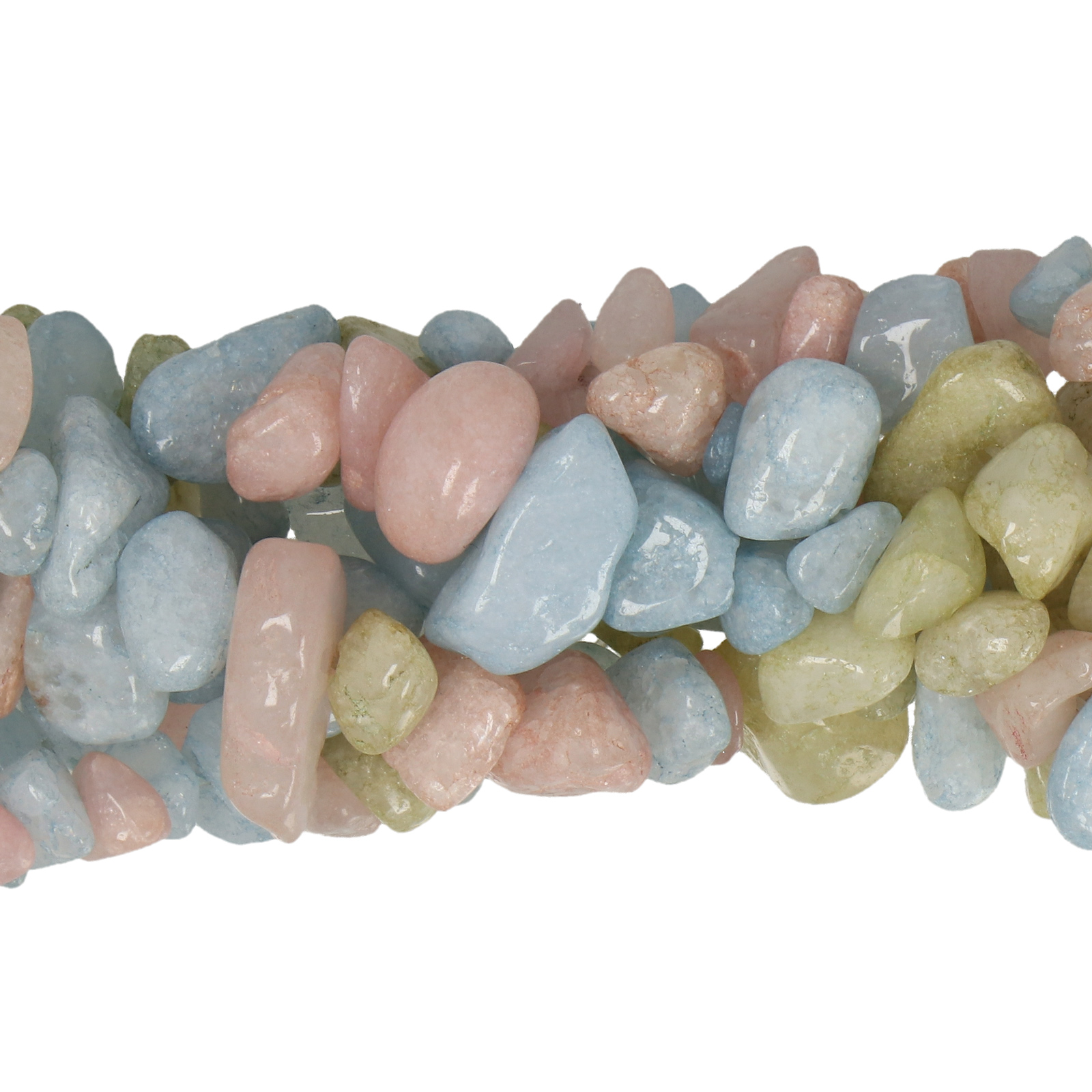 dyed jade mehrfarbiger chips 5-10mm | strang 80/85cm
