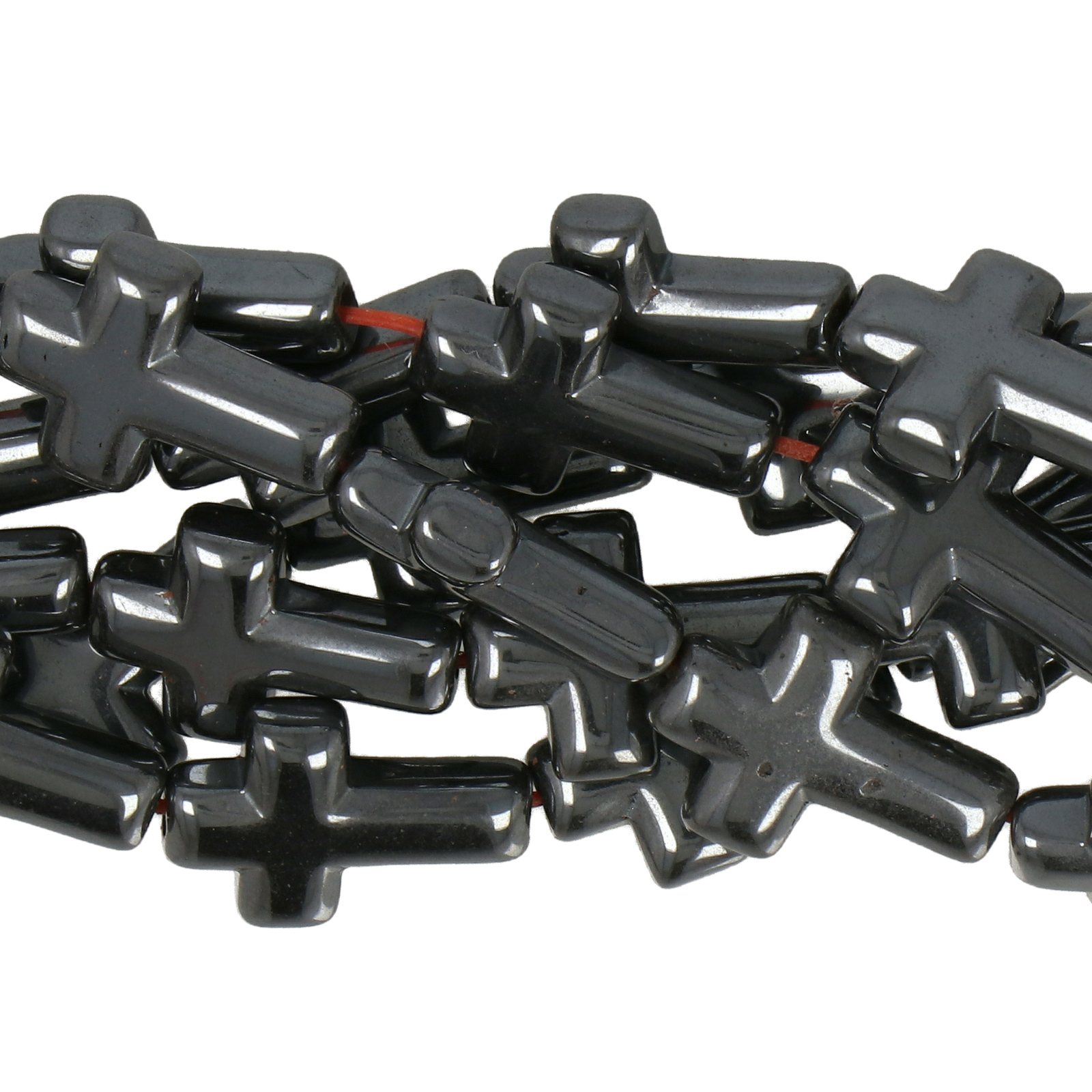 hematite cross tube 14x10mm | 10pc