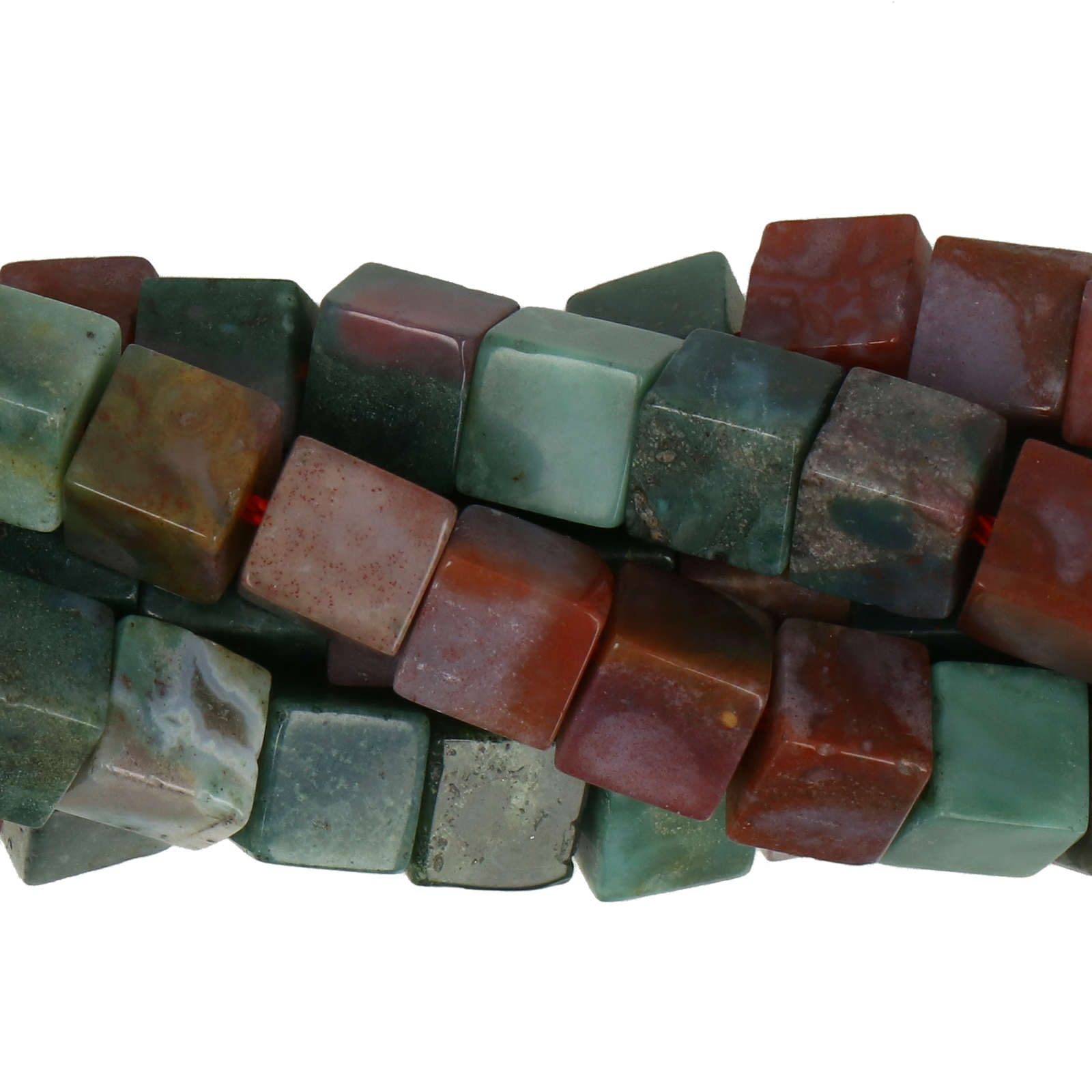 indian agate smooth cube 6mm | 15pc
