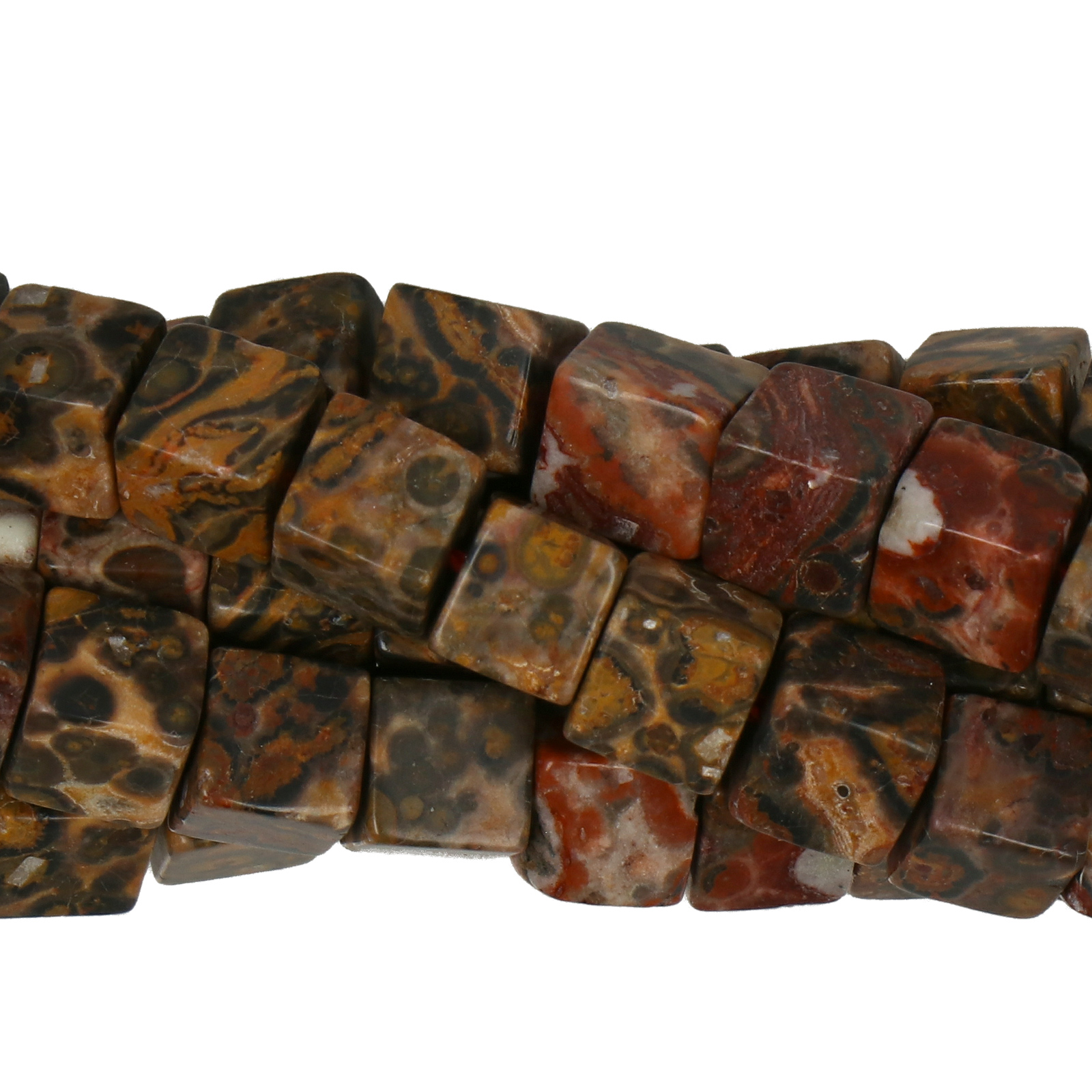 leopard skin jasper smooth cube 6mm | 15pc