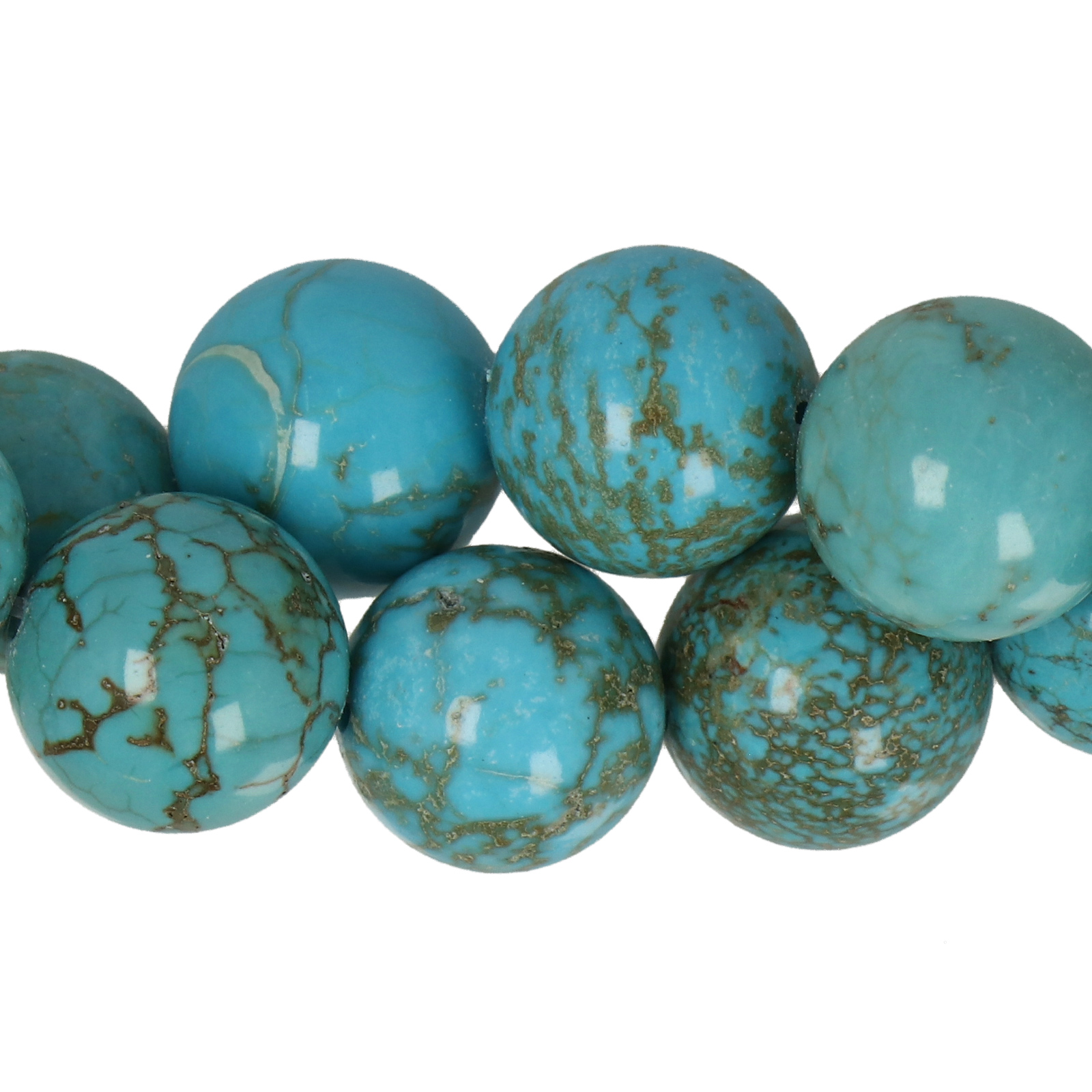 multicolor turquoise howlite smooth round 12mm | 15/16-inch strand