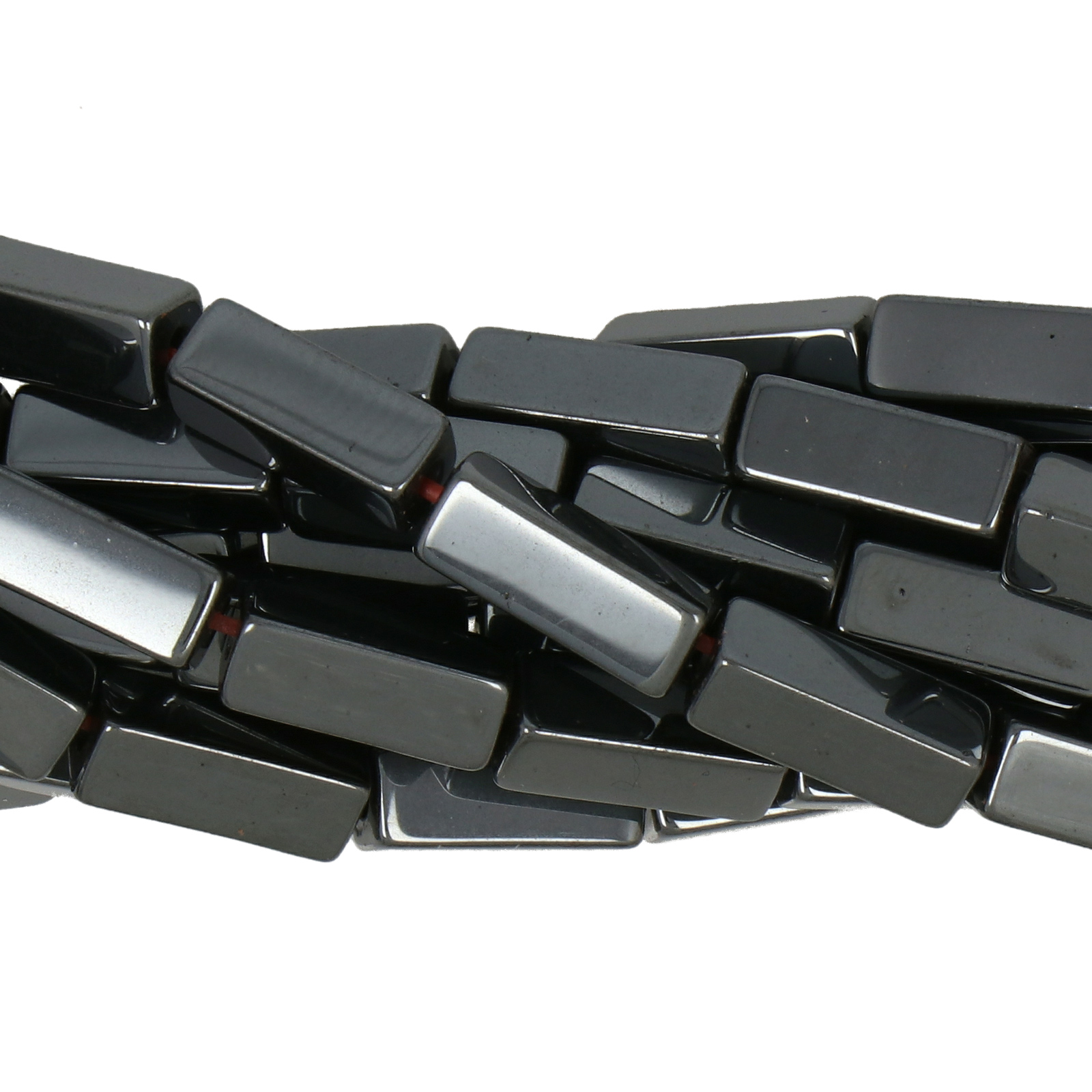 hematite smooth square pillar 10x4mm | 15/16-inch strand