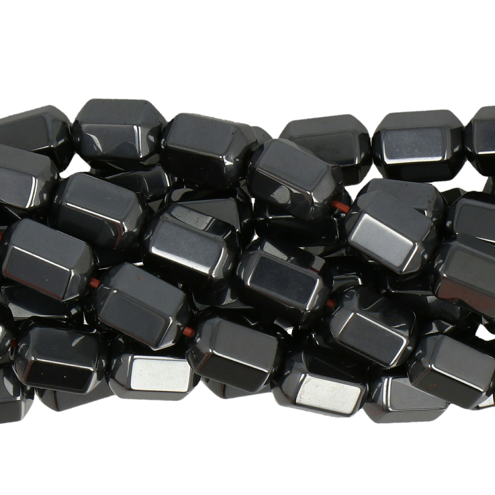 hematite faceted pillar 8x5mm | 15/16-inch strand