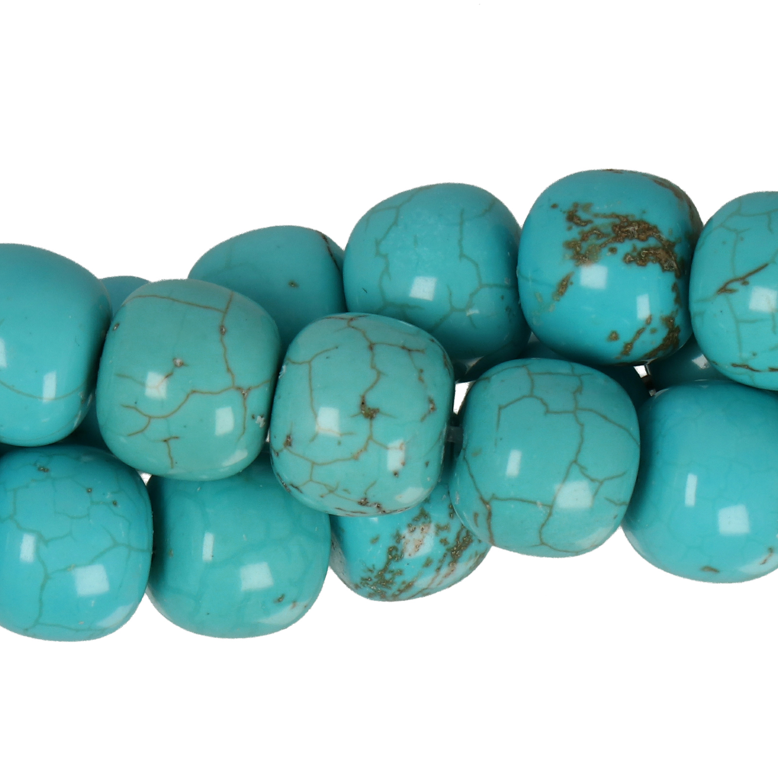 turquoise howlite smooth barrel 10mm | 15/16-inch strand