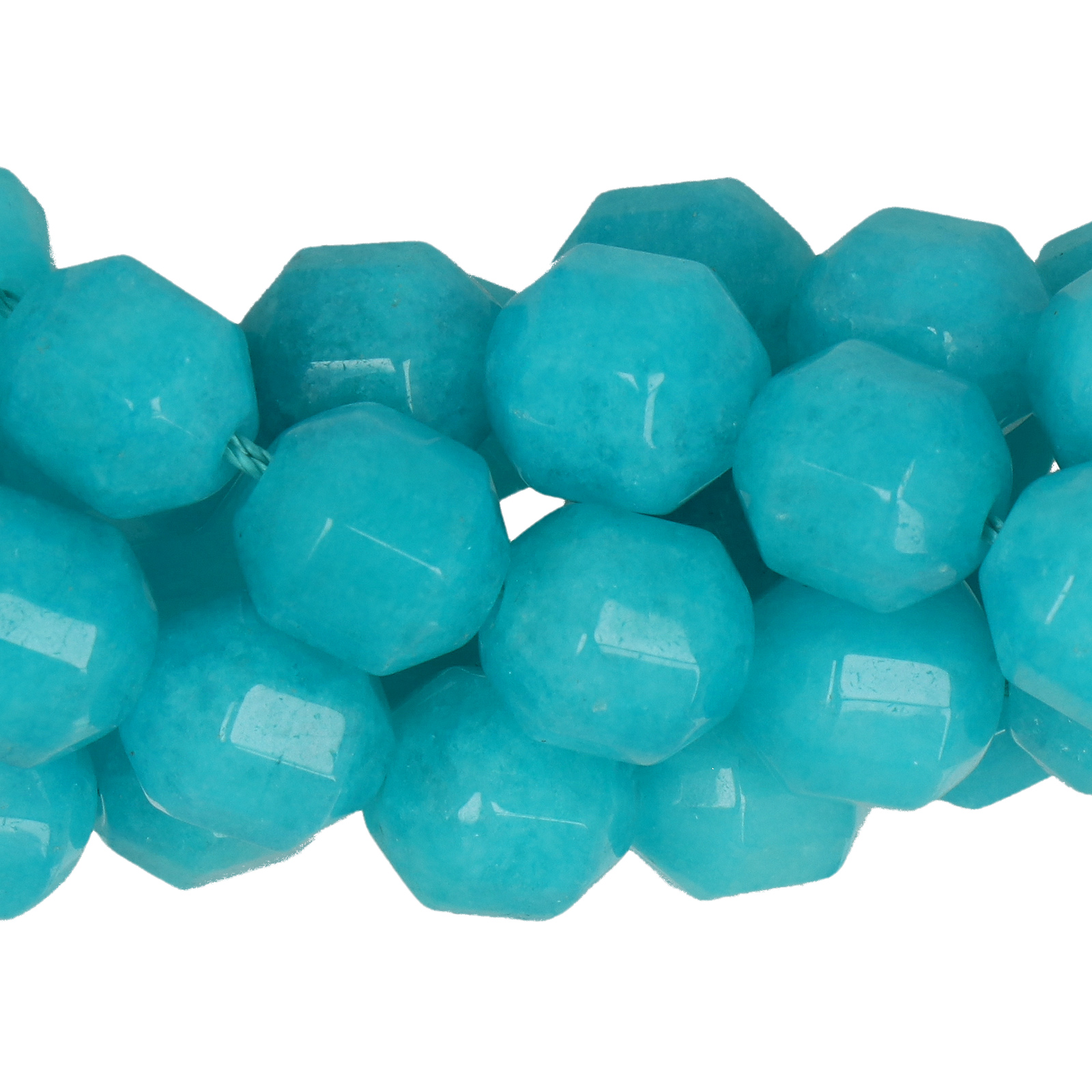 dyed jade turquoise smooth barrel 10mm | 15/16-inch strand