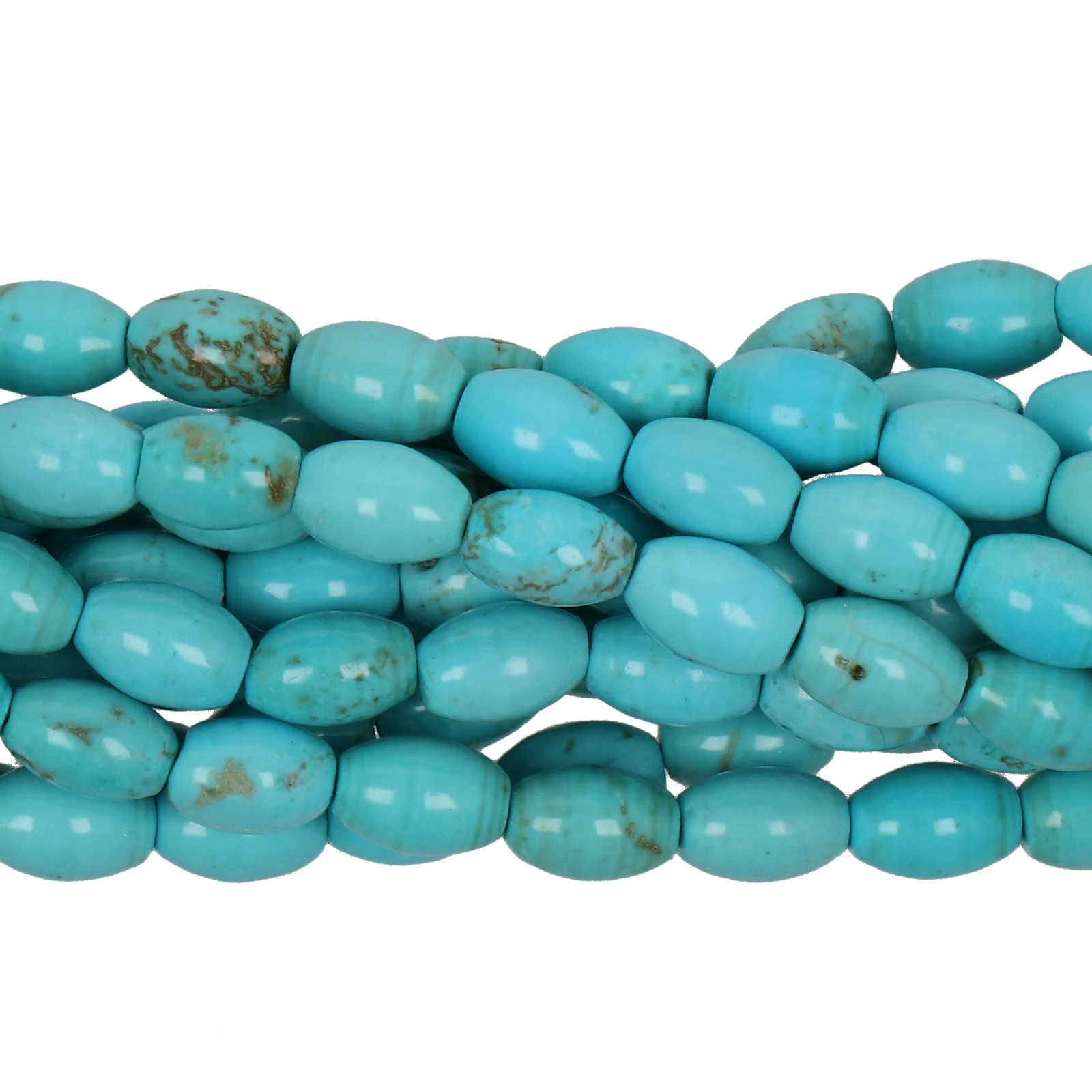 turquoise howlite olive 6x4mm | 15/16-inch strand