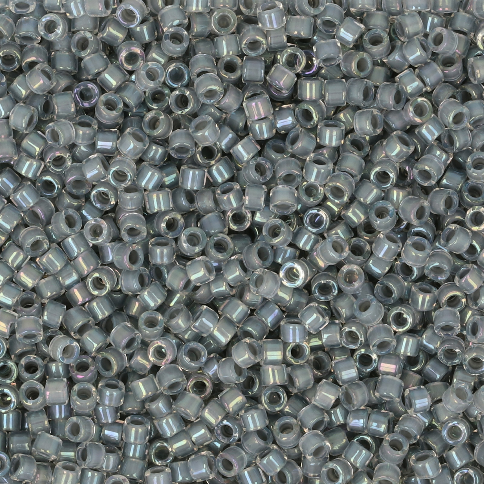 miyuki delica 11/0 - color-lined dark grey/crystal ab | 8gr
