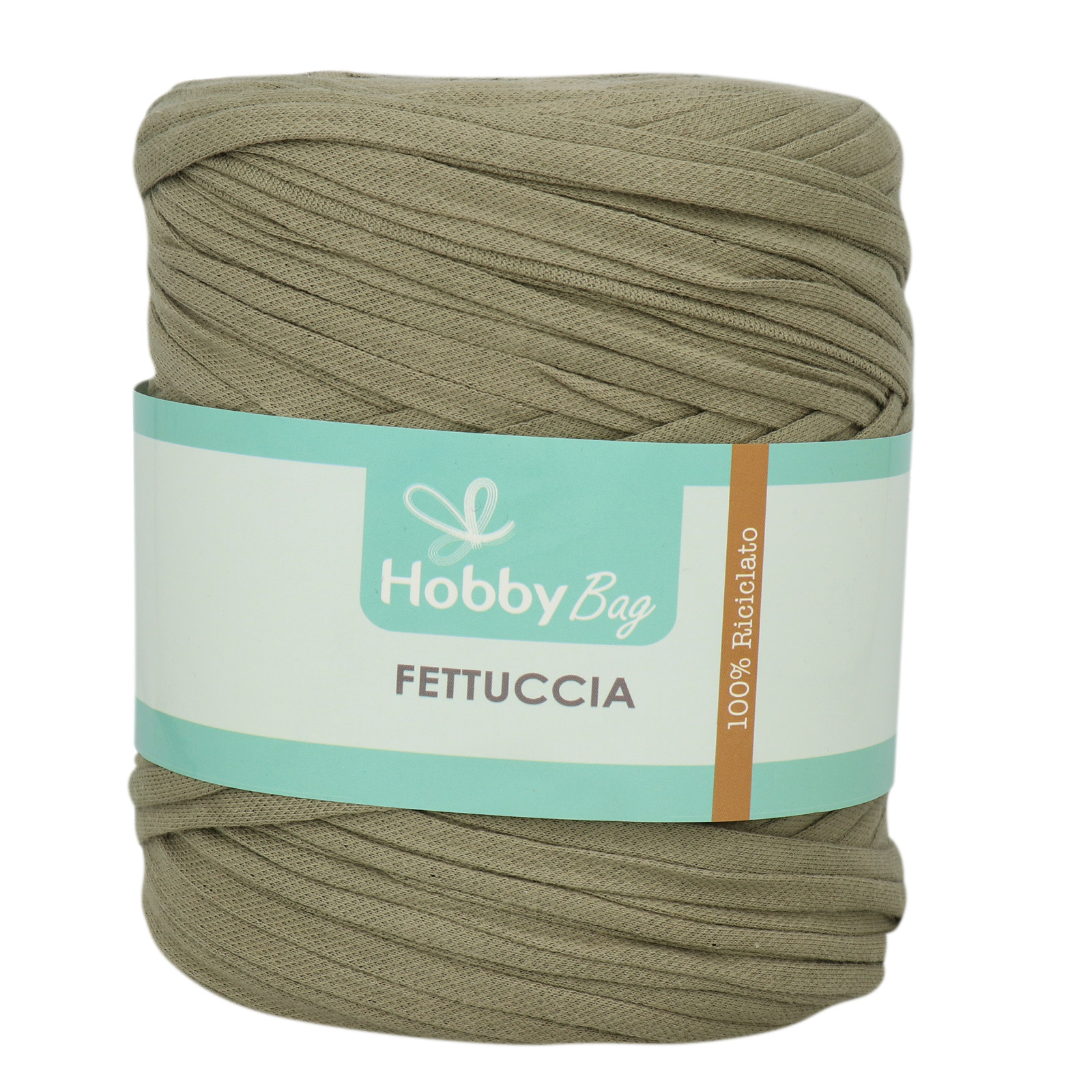 hobbybag t-shirt yarn fettuccia - sage texture - 500-800gr (110-130mt) | 1pc
