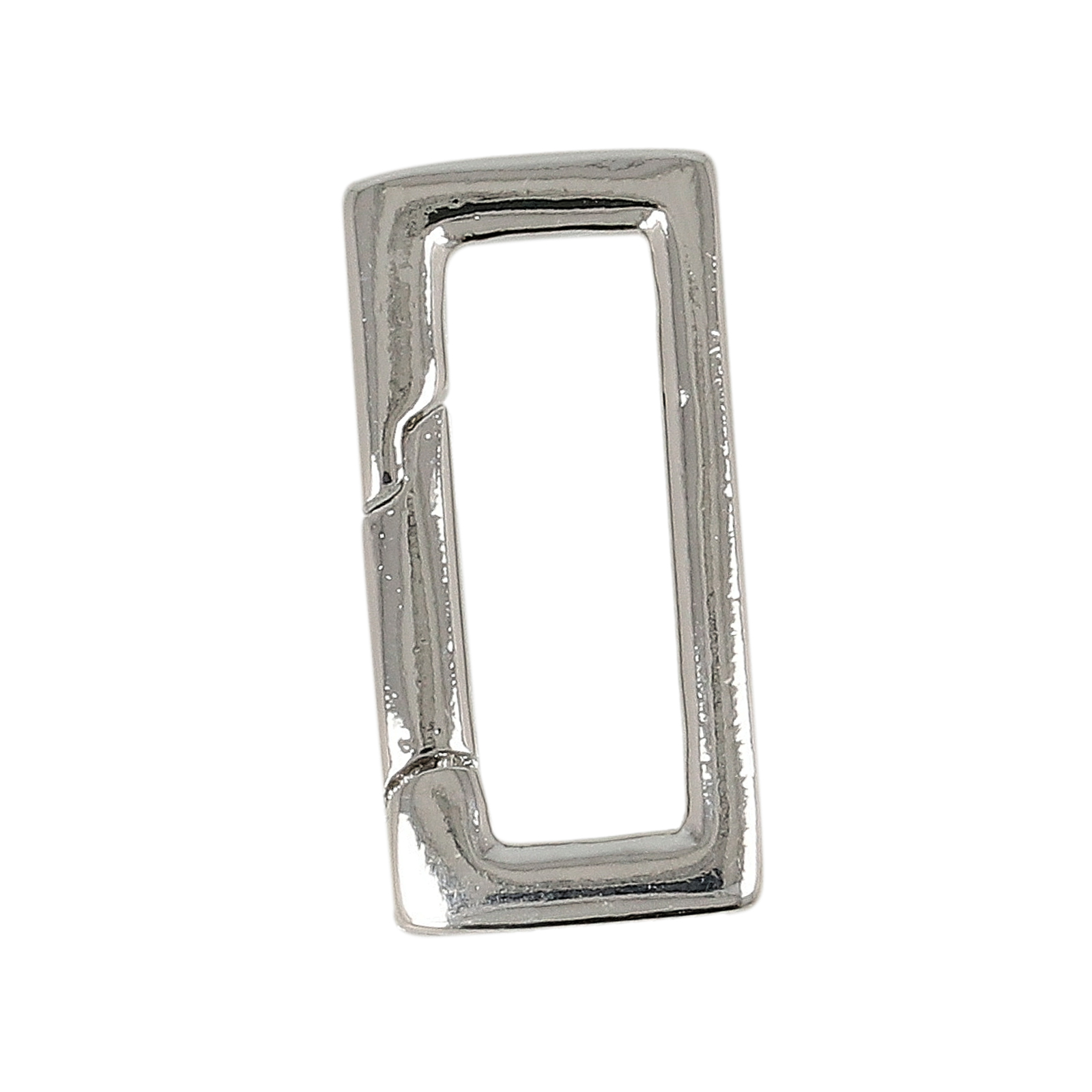 rhodium silver plated lobster rectangle clasp 15x7mm | 1pc