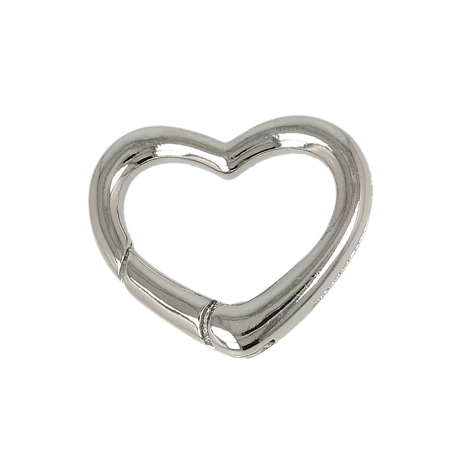 rhodium silver plated lobster heart clasp 13x11mm | 1pc