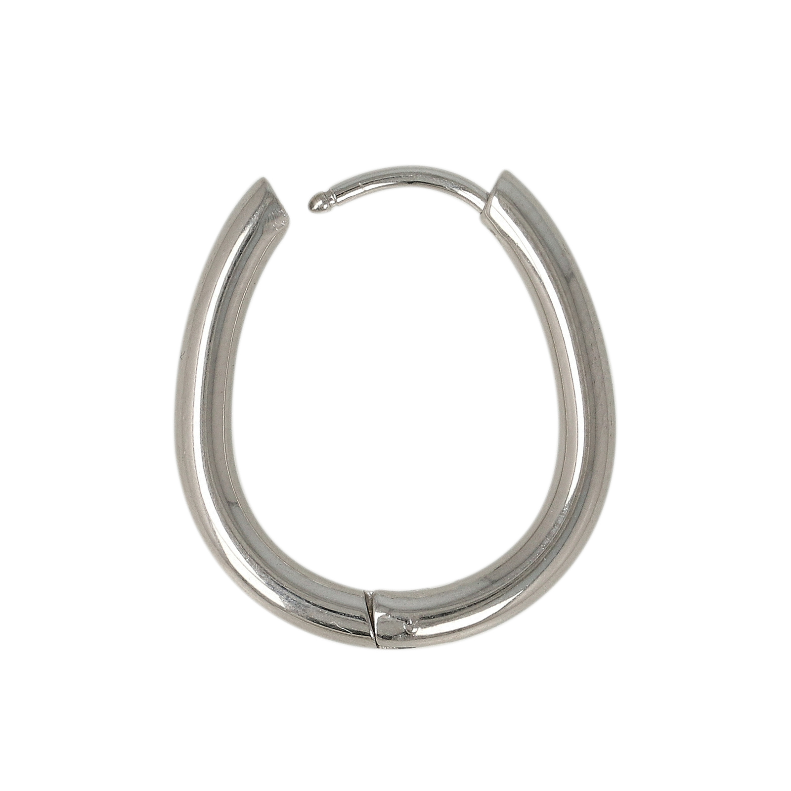 stainless steel oval hoop earring 21x18mm | 2pc