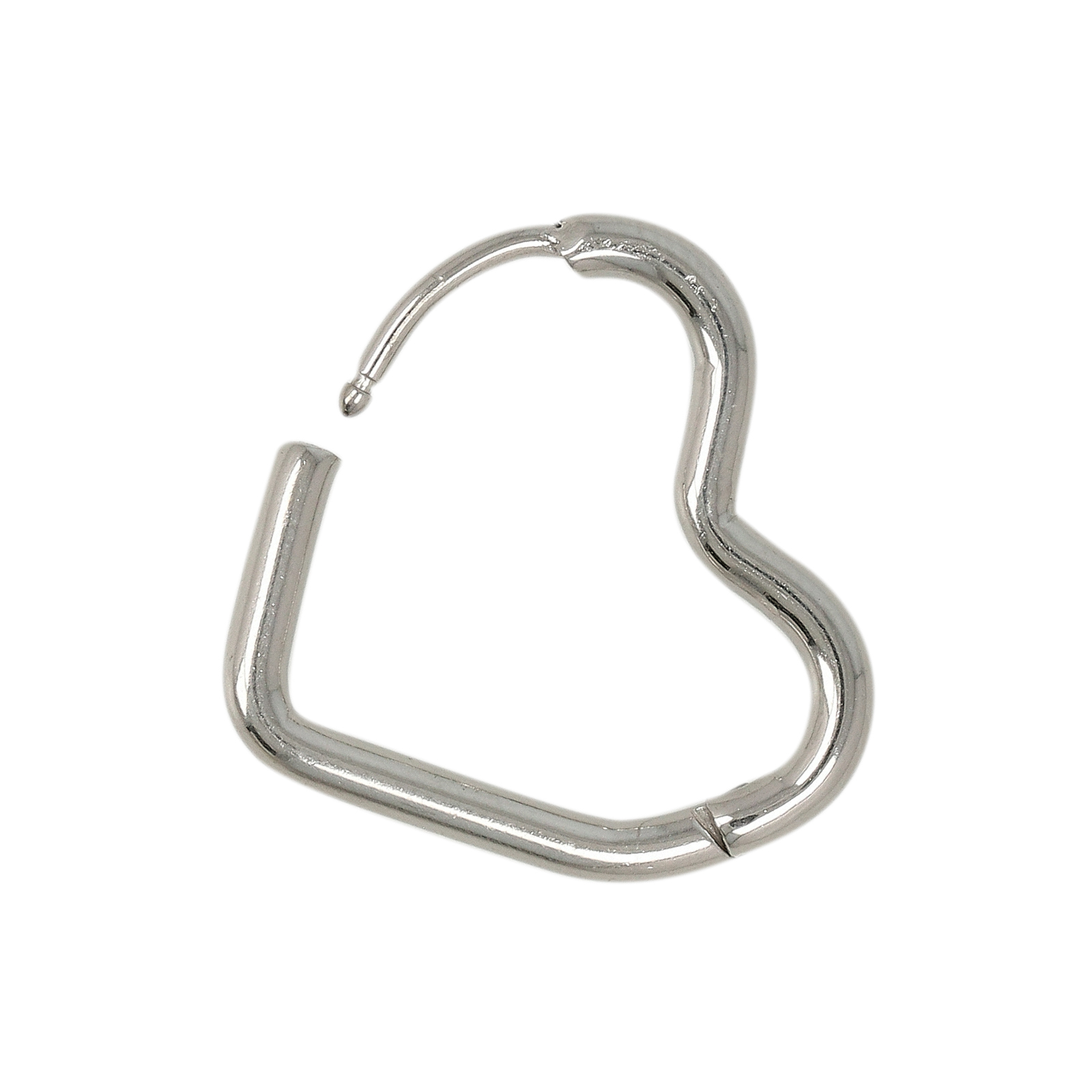 stainless steel heart hoop earring 20x18mm | 2pc
